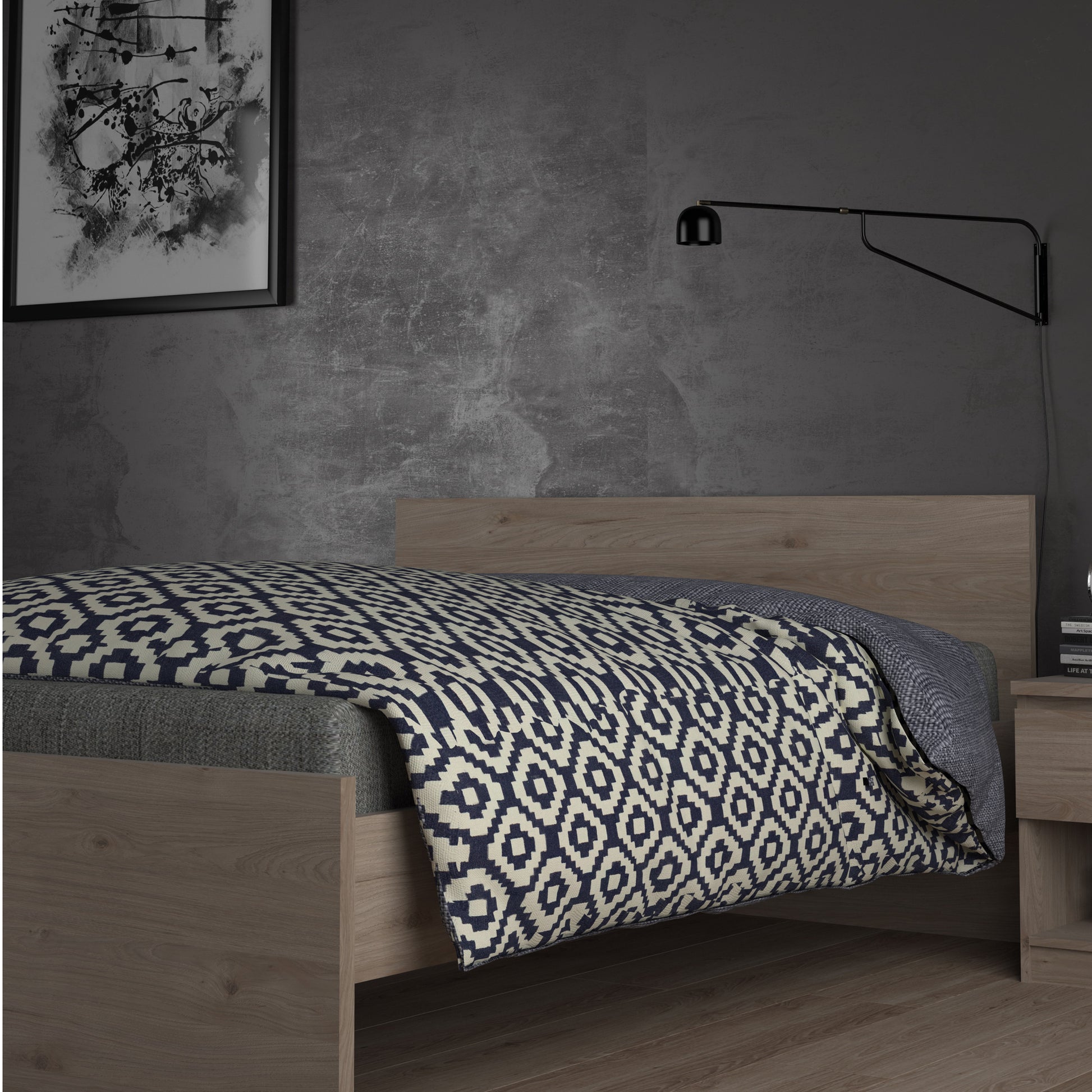 Naia  Double Bed 4ft6 (140x190) Jackson Hickory Oak structure