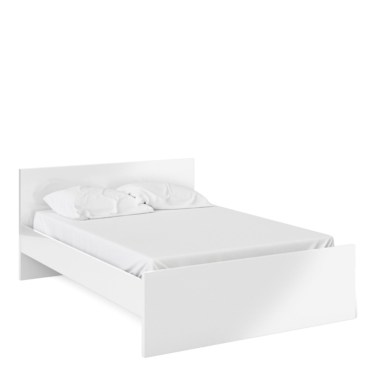 Naia  Double Bed 4ft6 (140 x 190) in White High Gloss
