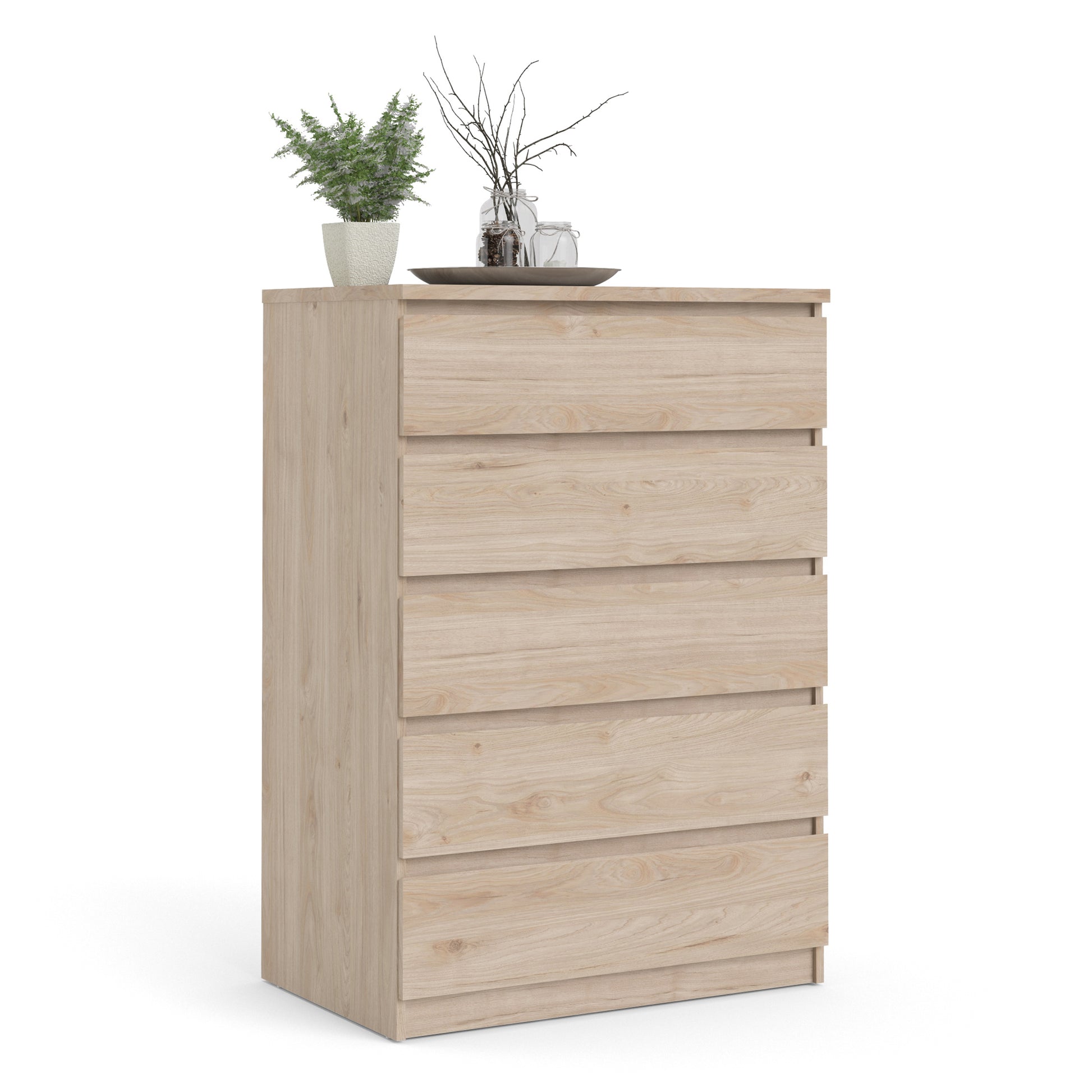 Naia  Chest of 5 Drawers in Jackson Hickory Oak