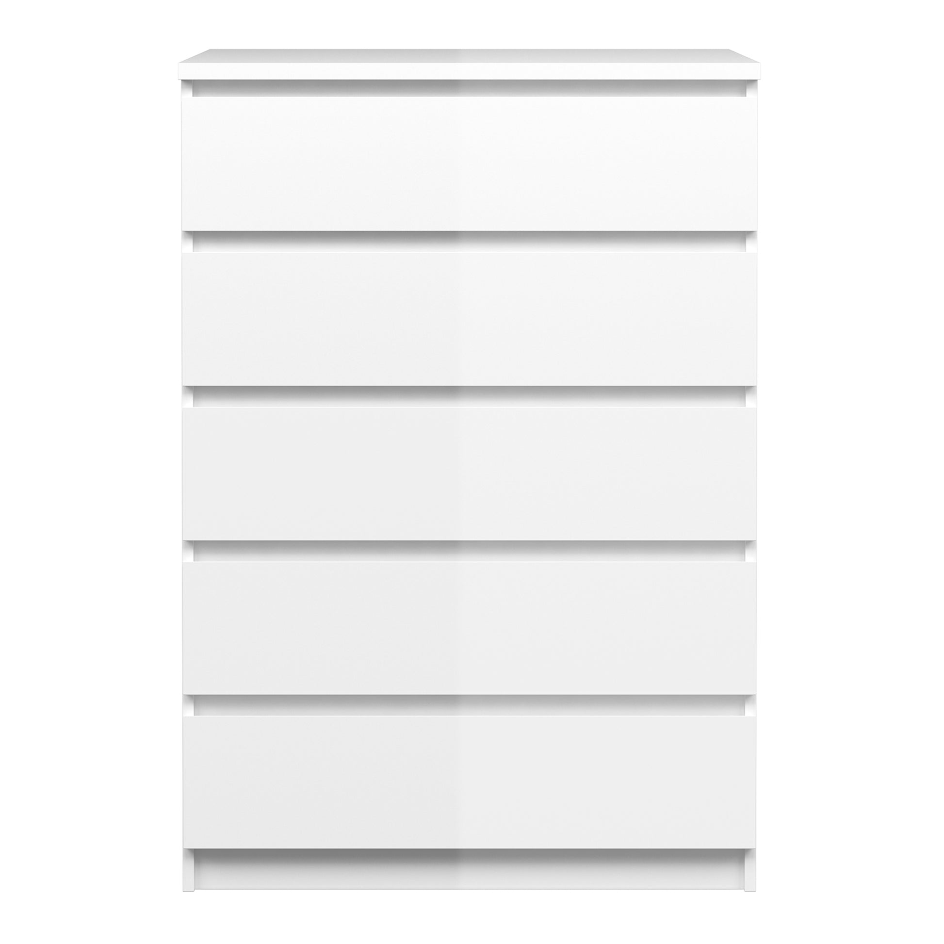 Naia  Chest of 5 Drawers in White High Gloss