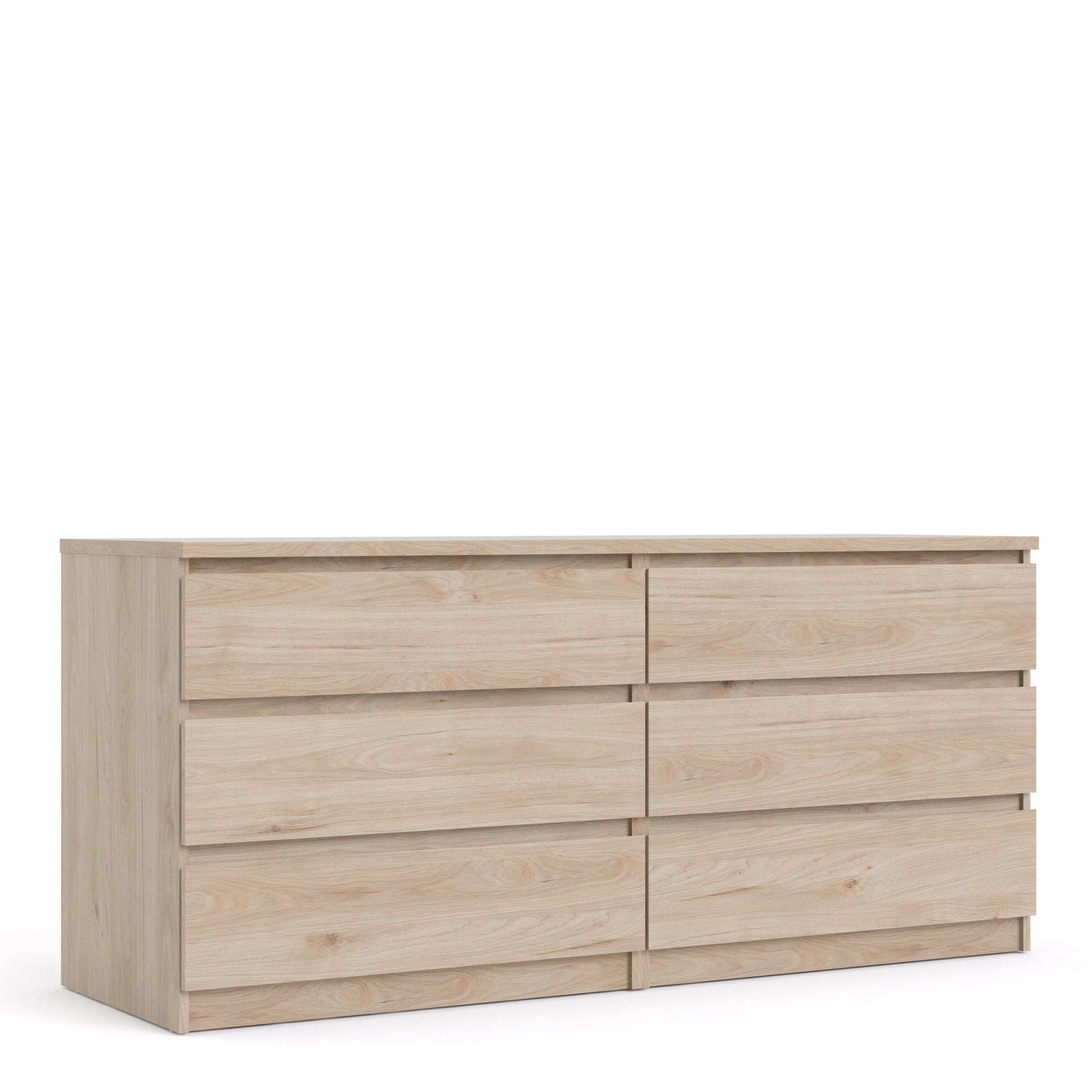 Naia  Wide Chest of 6 Drawers (3+3) in Jackson Hickory Oak