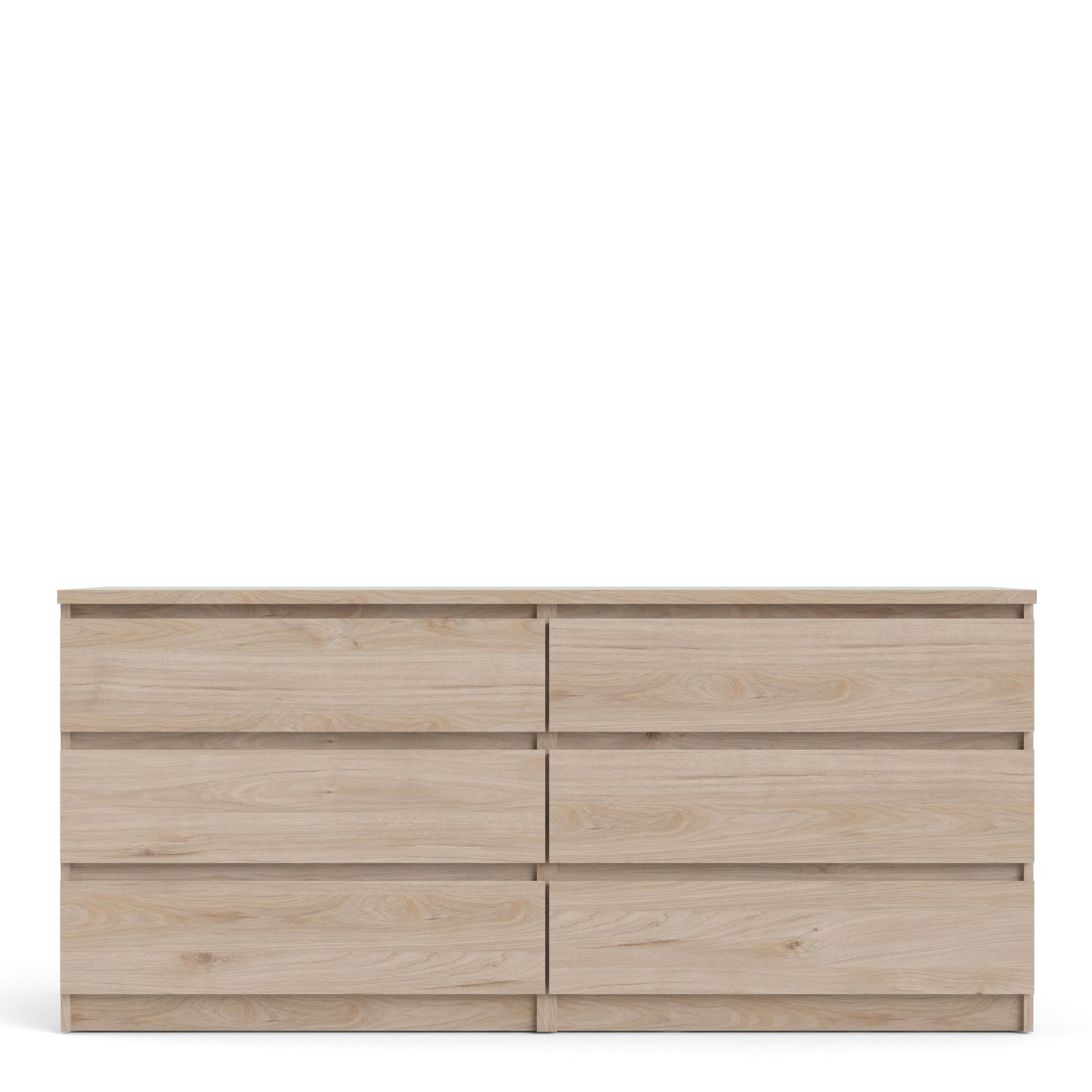 Naia  Wide Chest of 6 Drawers (3+3) in Jackson Hickory Oak