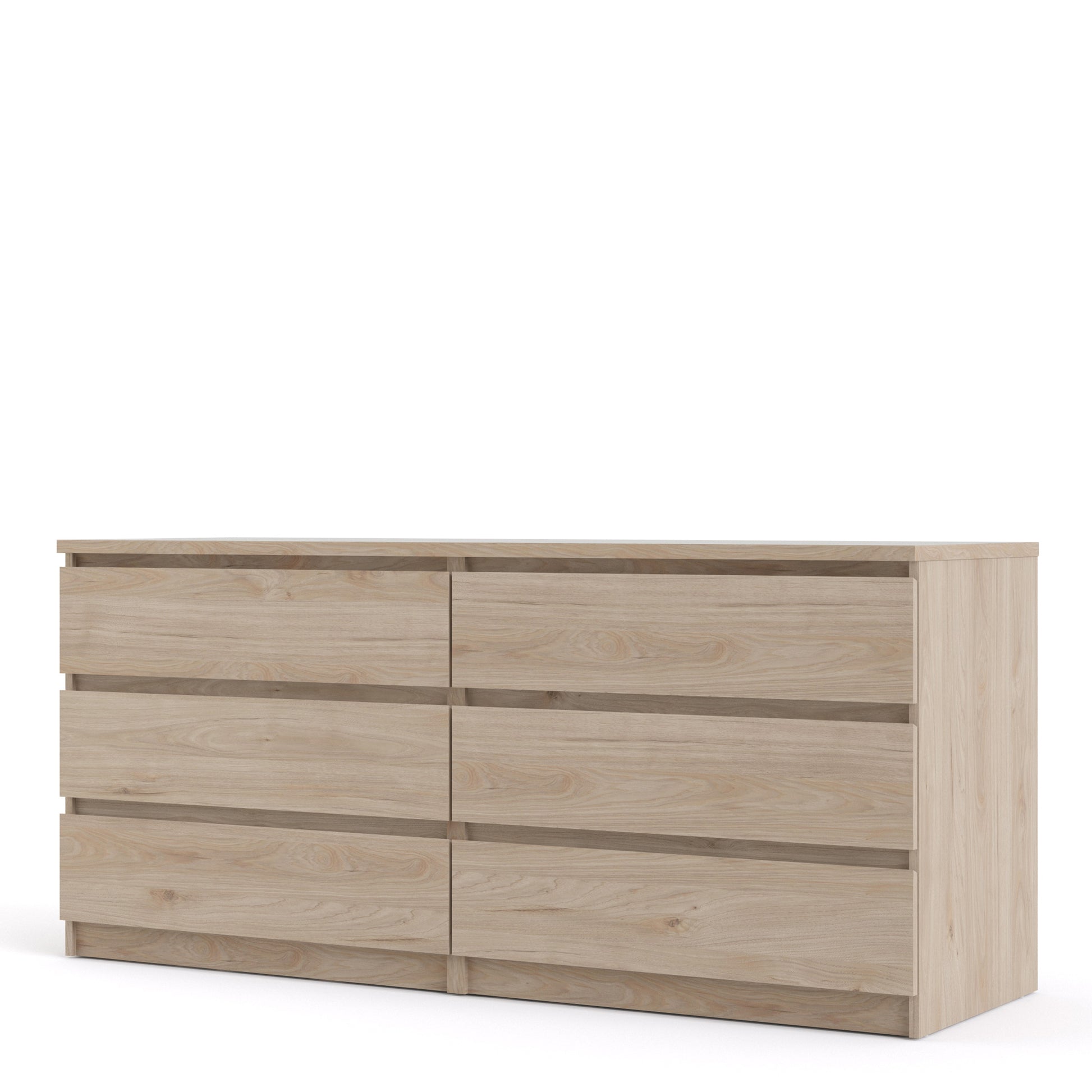 Naia  Wide Chest of 6 Drawers (3+3) in Jackson Hickory Oak