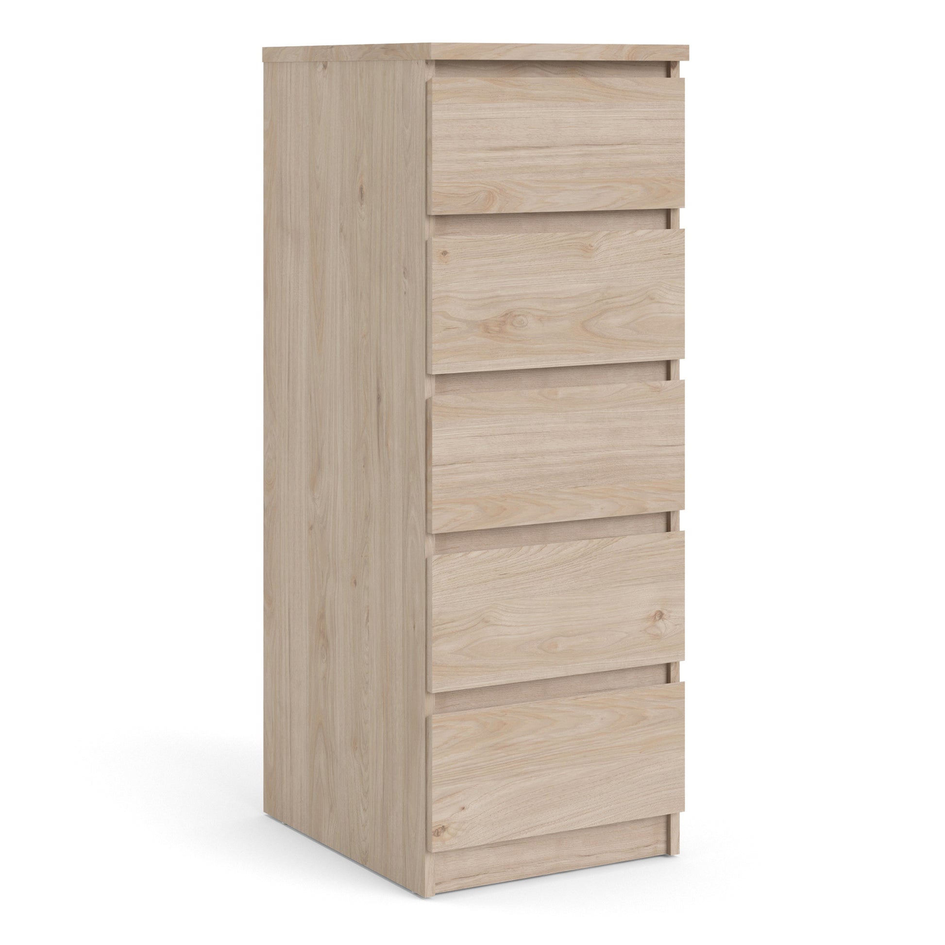 Naia  Narrow Chest of 5 Drawers in Jackson Hickory Oak