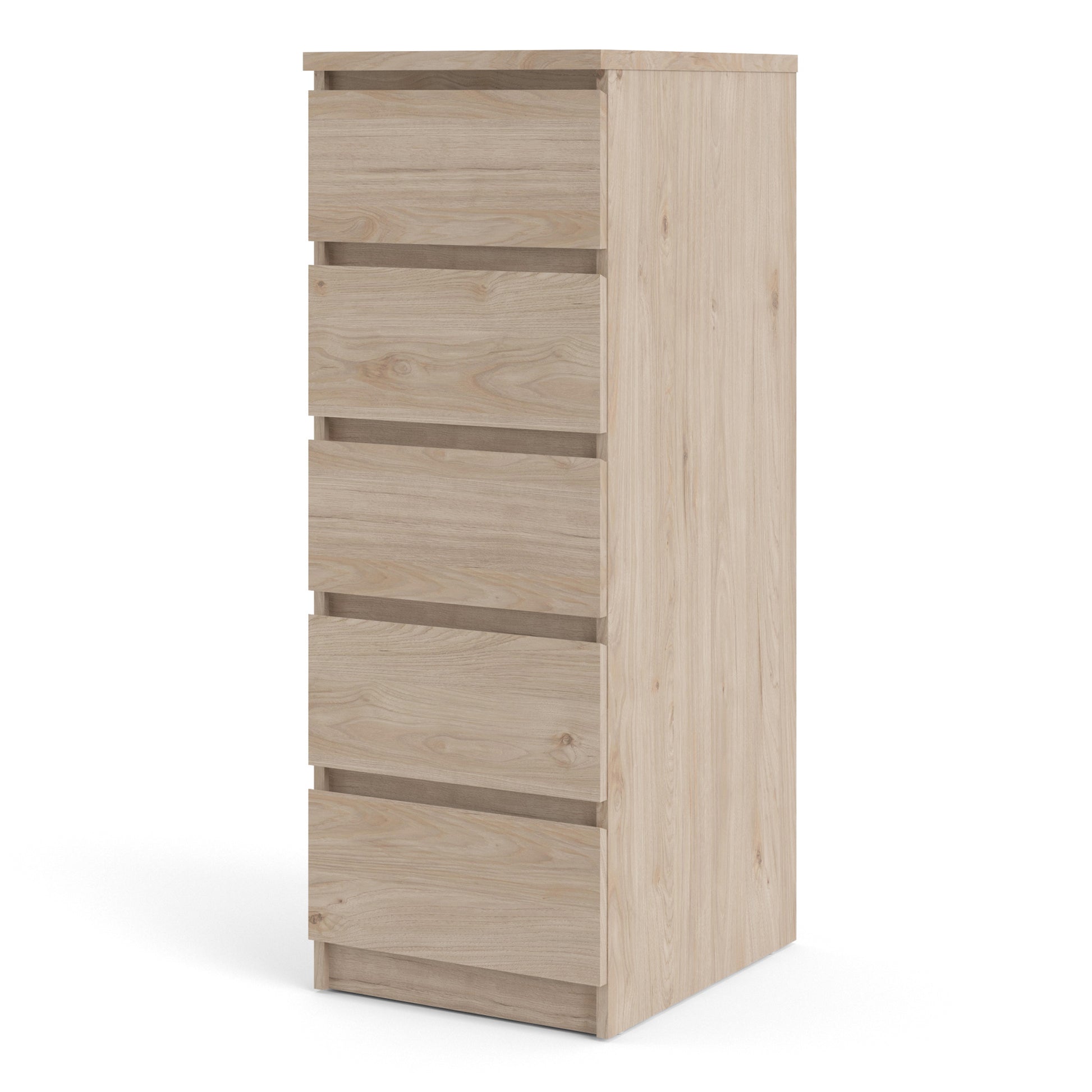 Naia  Narrow Chest of 5 Drawers in Jackson Hickory Oak