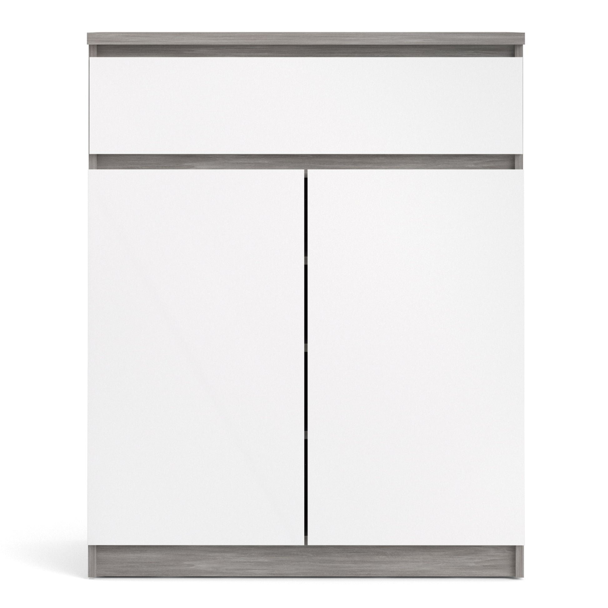 Naia  Sideboard 1 Drawer 2 Doors in Concrete and White High Gloss