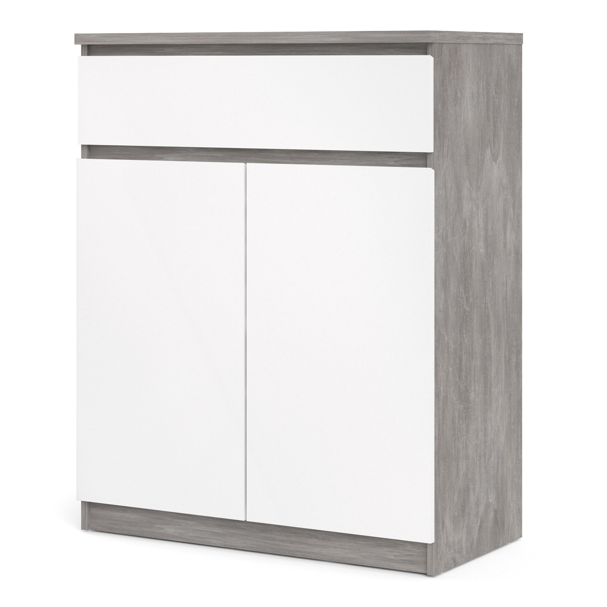 Naia  Sideboard 1 Drawer 2 Doors in Concrete and White High Gloss