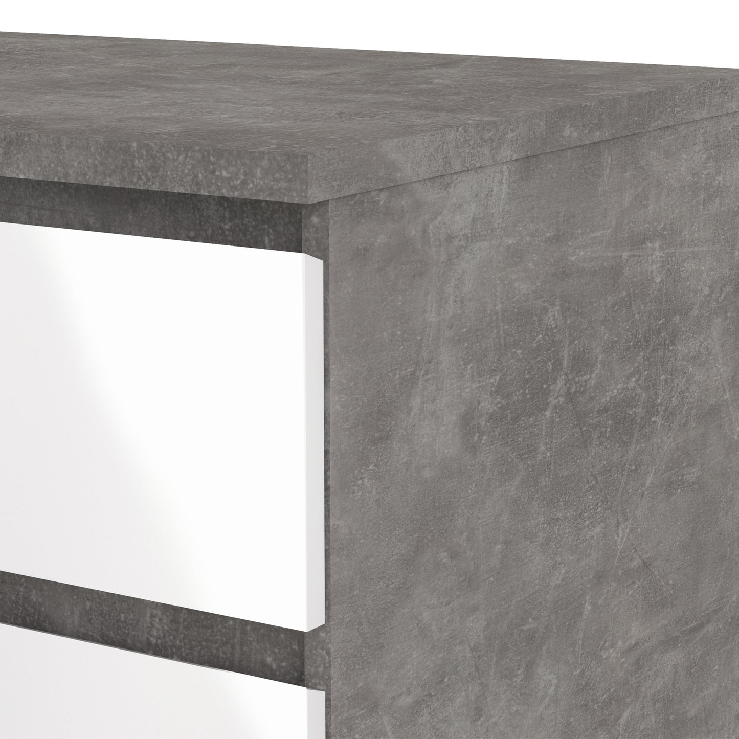 Naia  Sideboard 1 Drawer 2 Doors in Concrete and White High Gloss