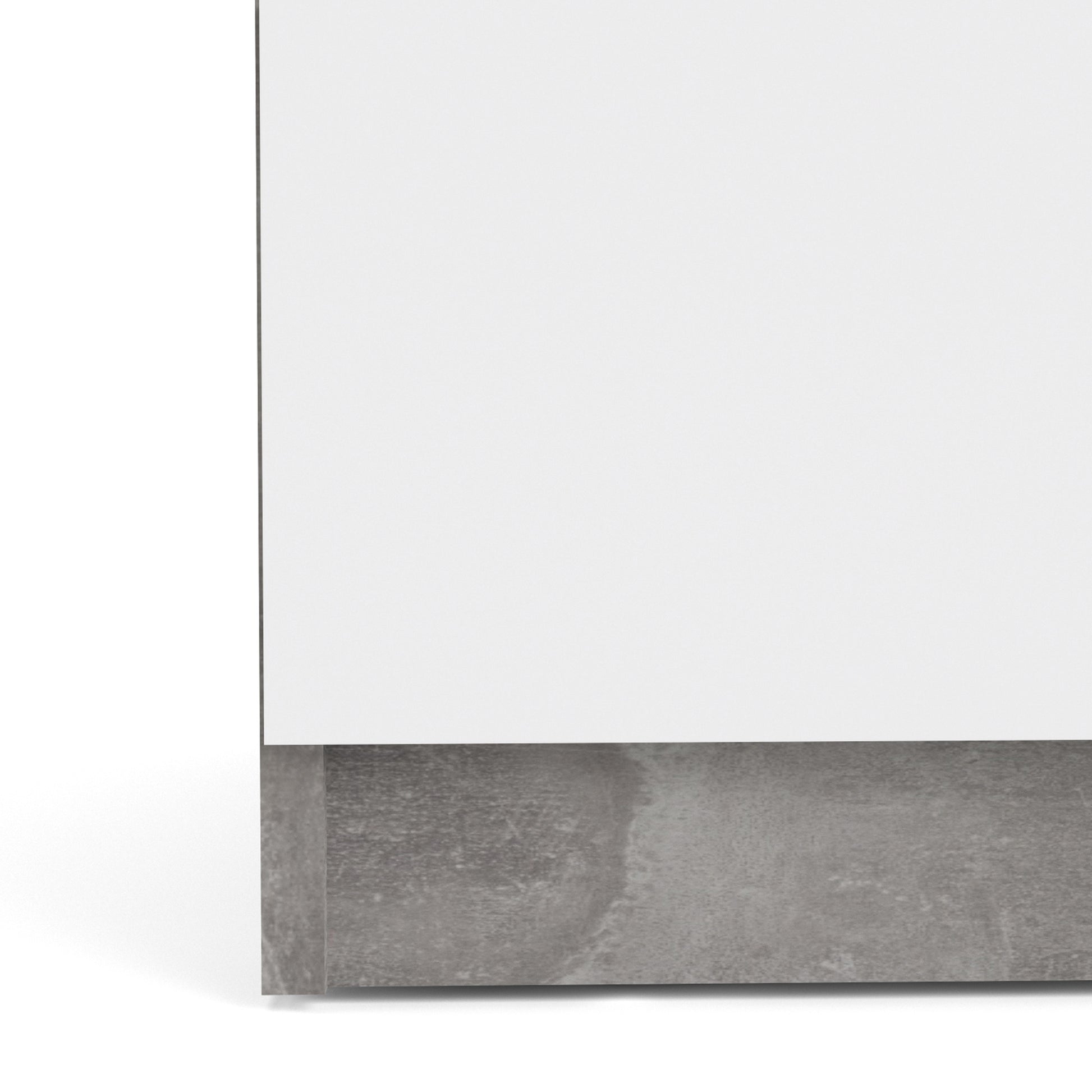 Naia  Sideboard 1 Drawer 2 Doors in Concrete and White High Gloss