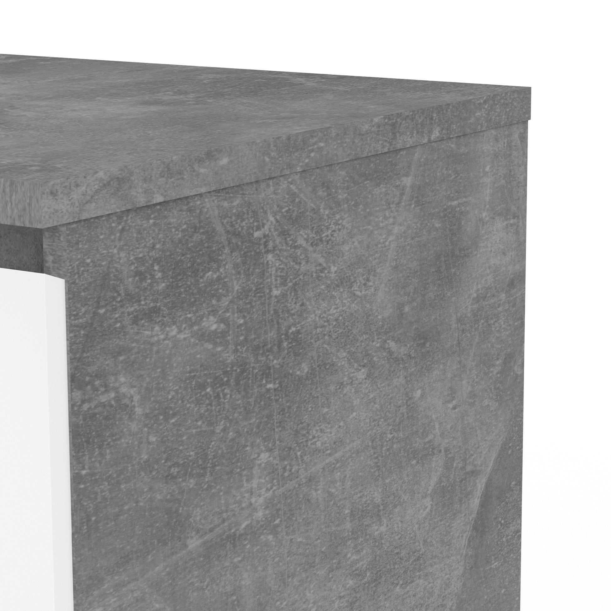 Naia  Chest of 3 Drawers in Concrete and White High Gloss