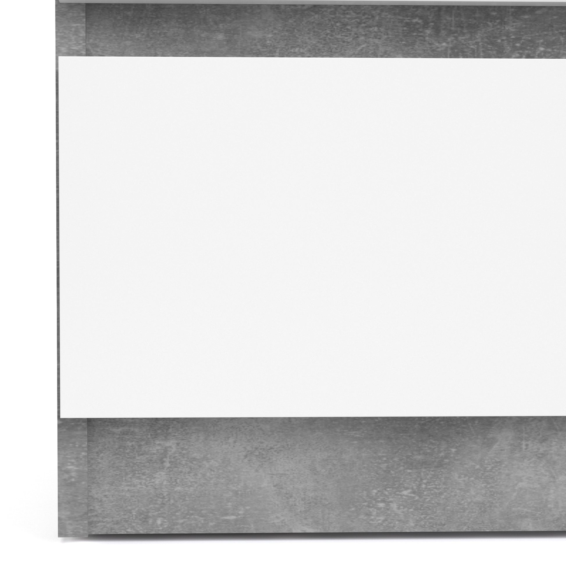 Naia  Chest of 3 Drawers in Concrete and White High Gloss