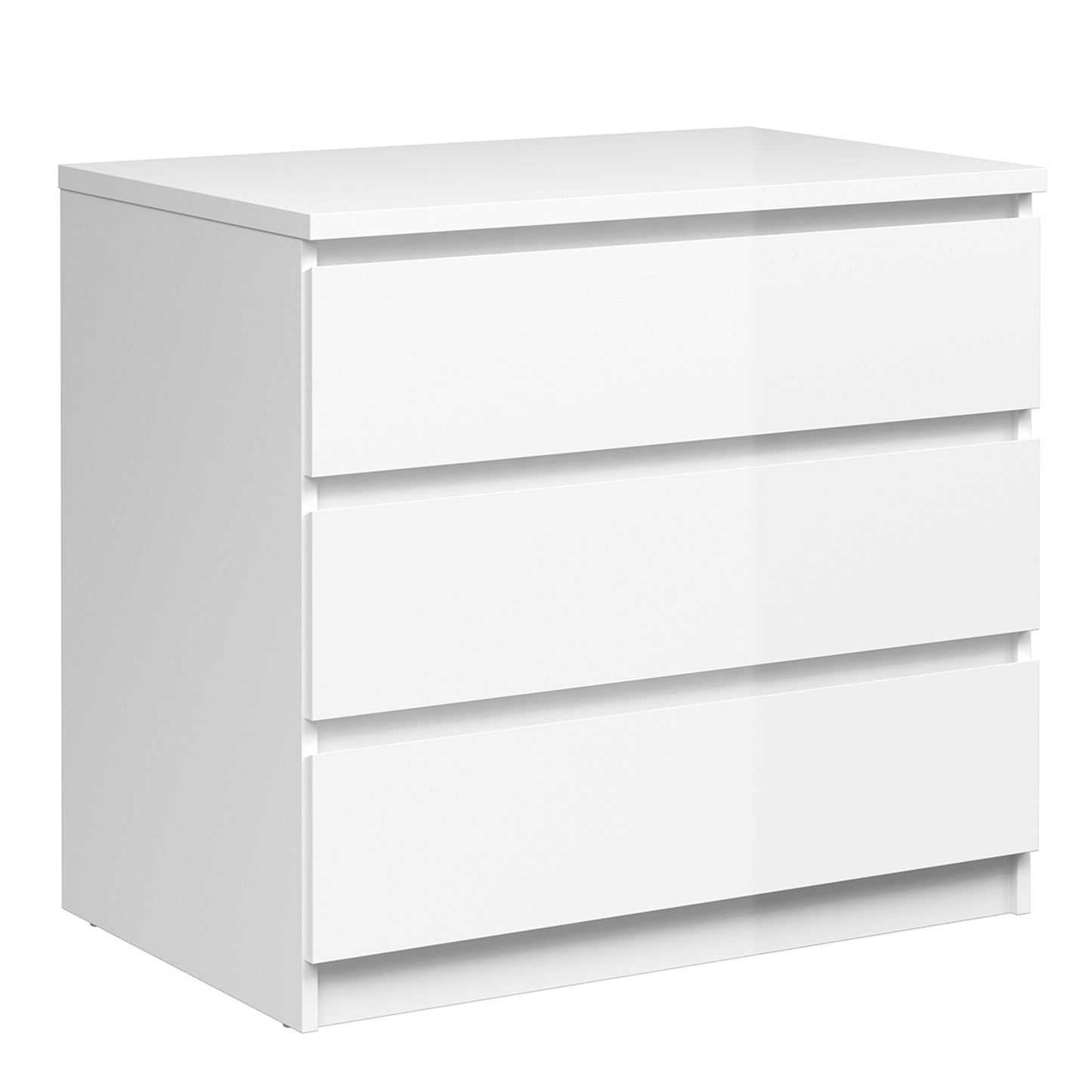 Naia  Chest of 3 Drawers in White High Gloss