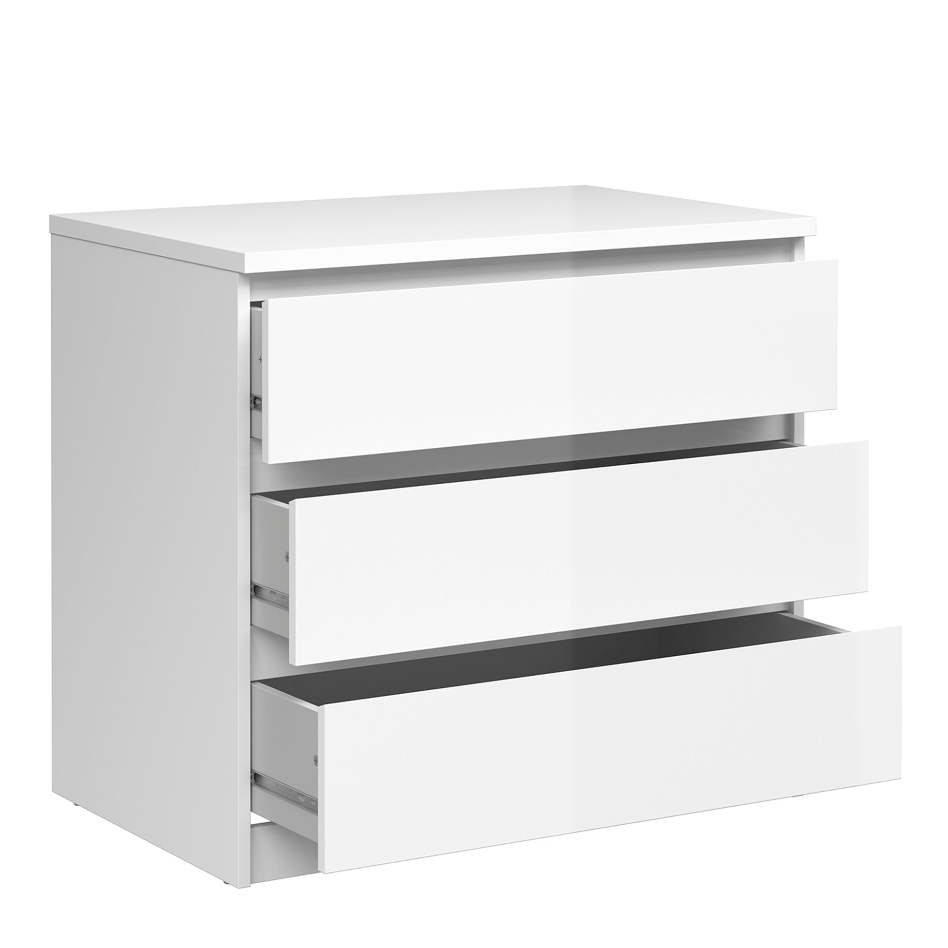 Naia  Chest of 3 Drawers in White High Gloss