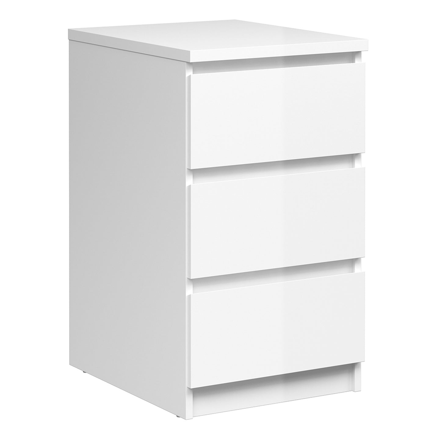 Naia  Bedside 3 Drawers in White High Gloss