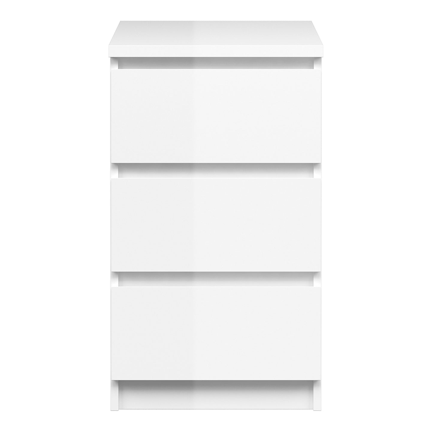 Naia  Bedside 3 Drawers in White High Gloss