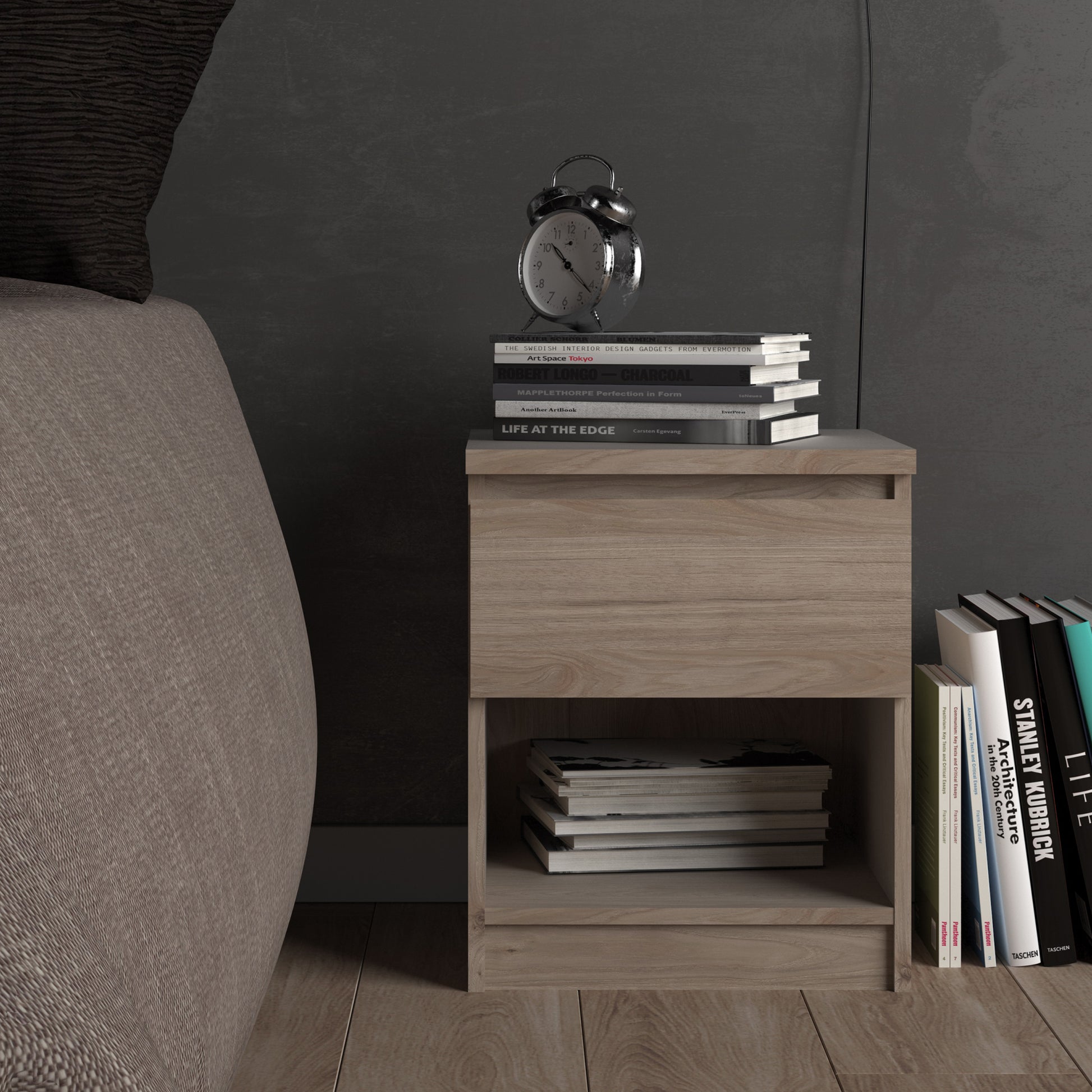 Naia  Bedside 1 Drawer 1 Shelf in Jackson Hickory Oak