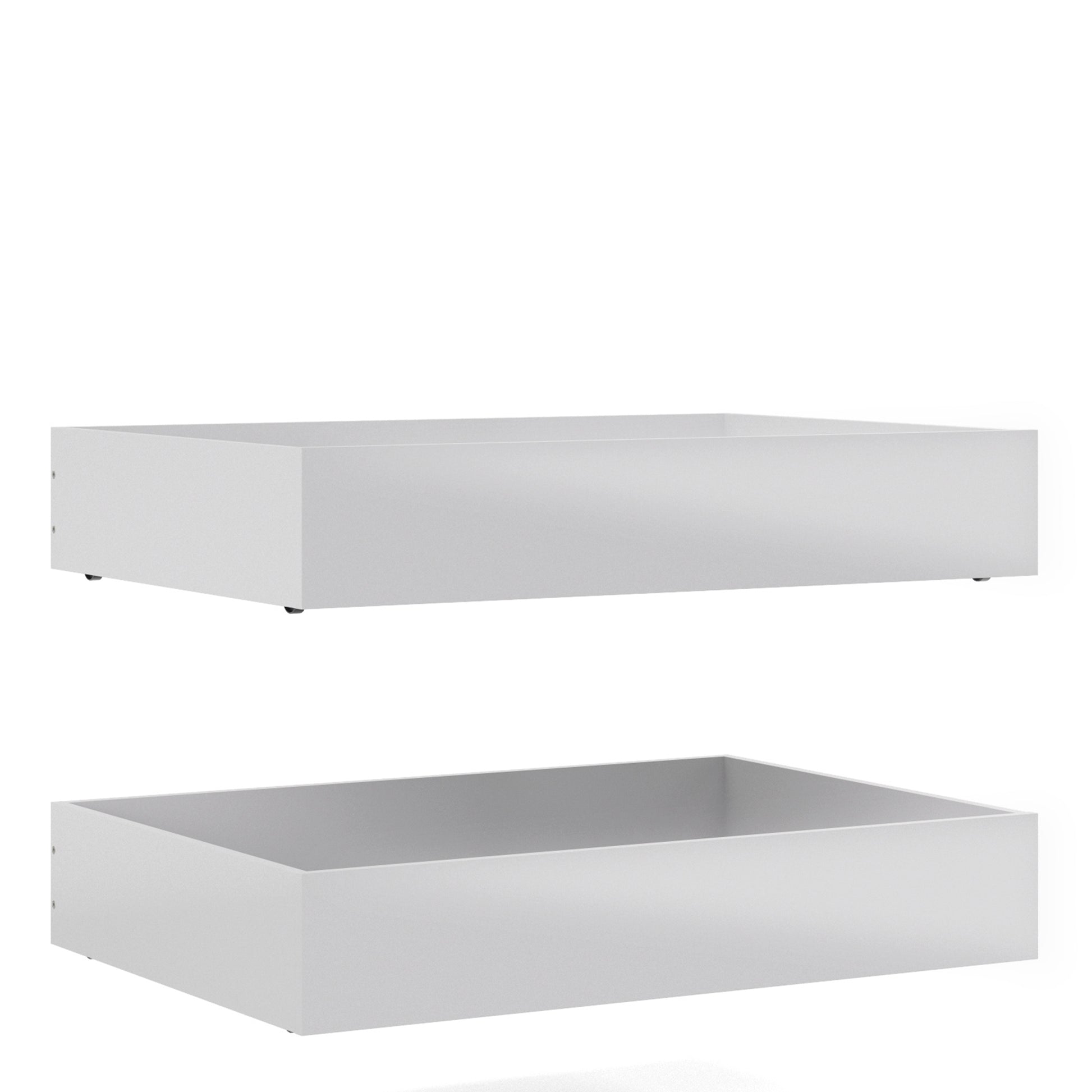 Naia  Set of 2 Underbed Drawers (for Single or Double beds) in White High Gloss