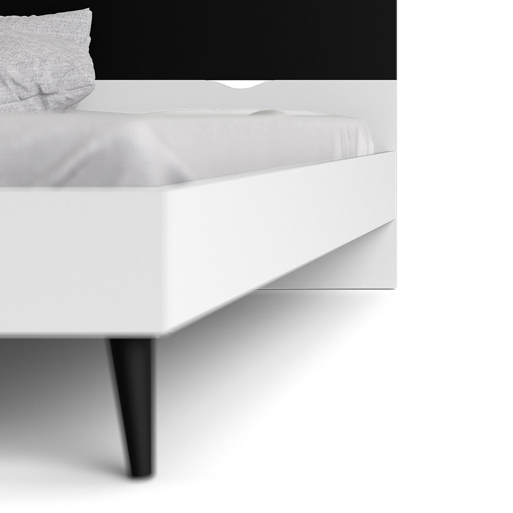 Oslo  Euro Double Bed (140 x 200) in White and Black Matt
