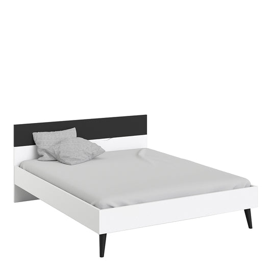 Oslo  Euro King Bed (160 x 200) in White and Black Matt