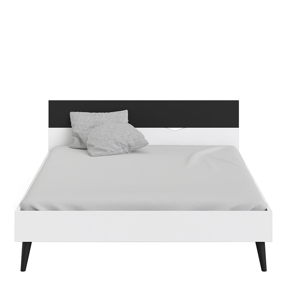 Oslo  Euro King Bed (160 x 200) in White and Black Matt