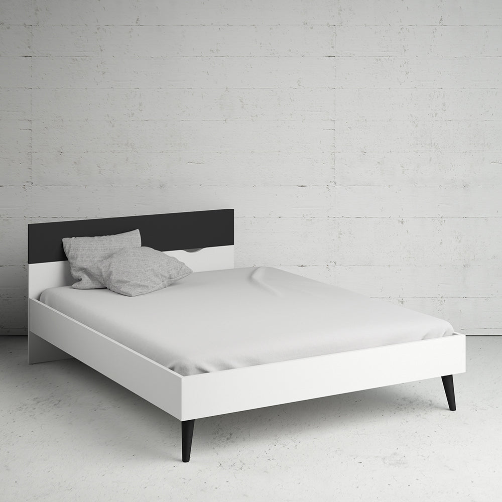 Oslo  Euro King Bed (160 x 200) in White and Black Matt