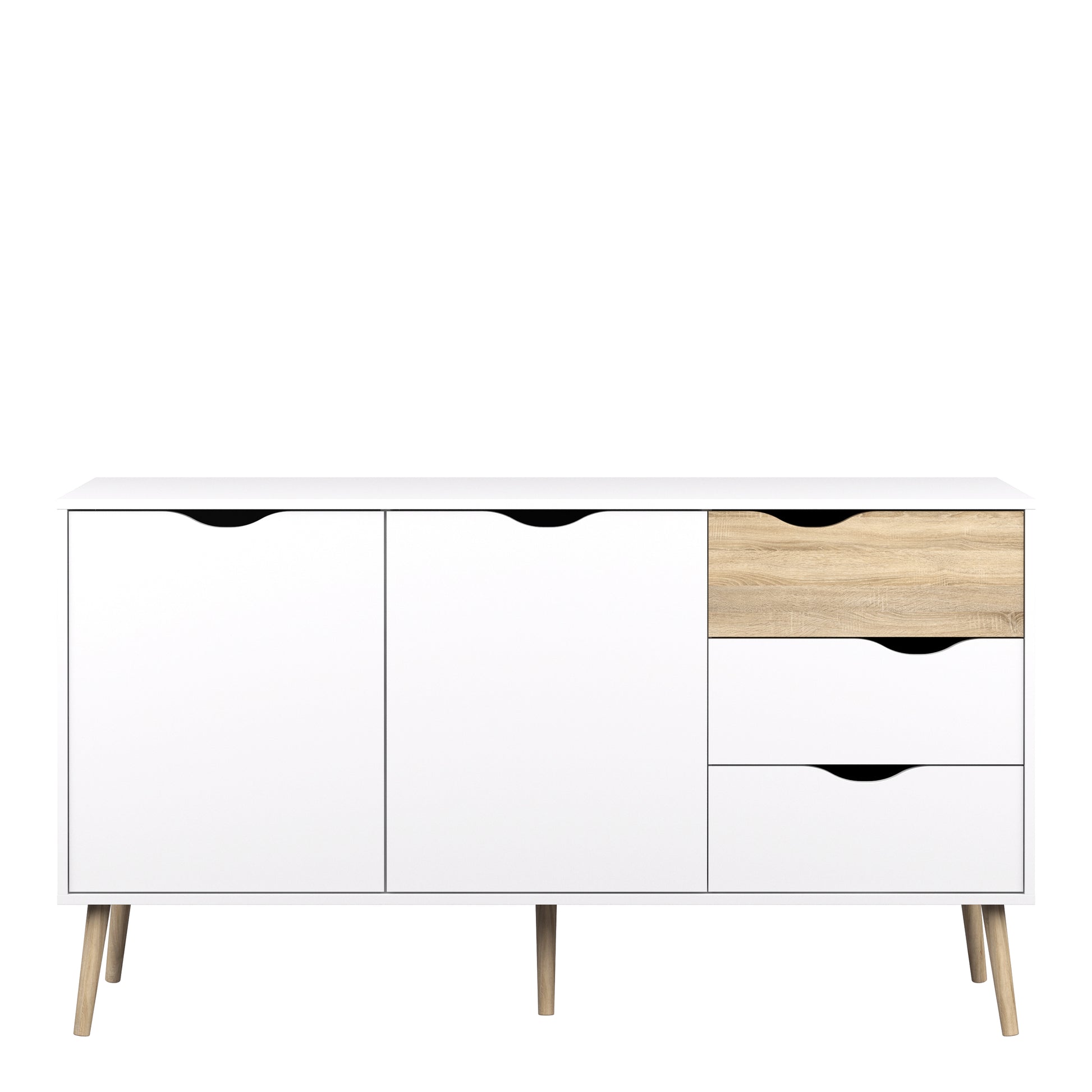 Oslo  Sideboard - Large - 3 Drawers 2 Doors in White and Oak