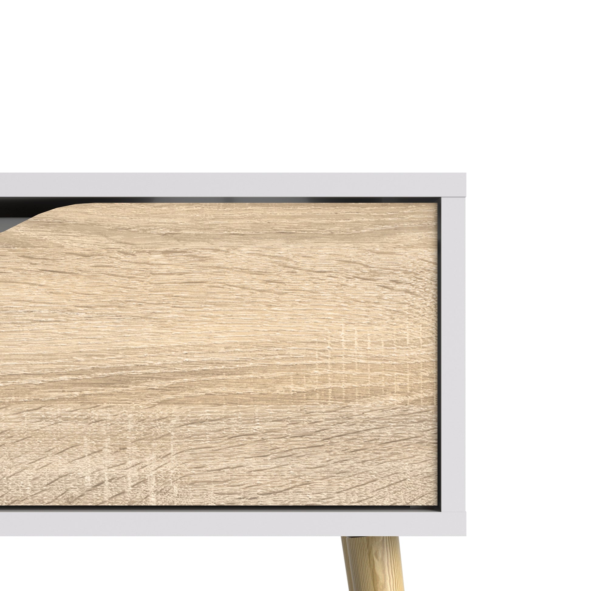 Oslo  Coffee Table 1 Drawer 1 Shelf in White and Oak