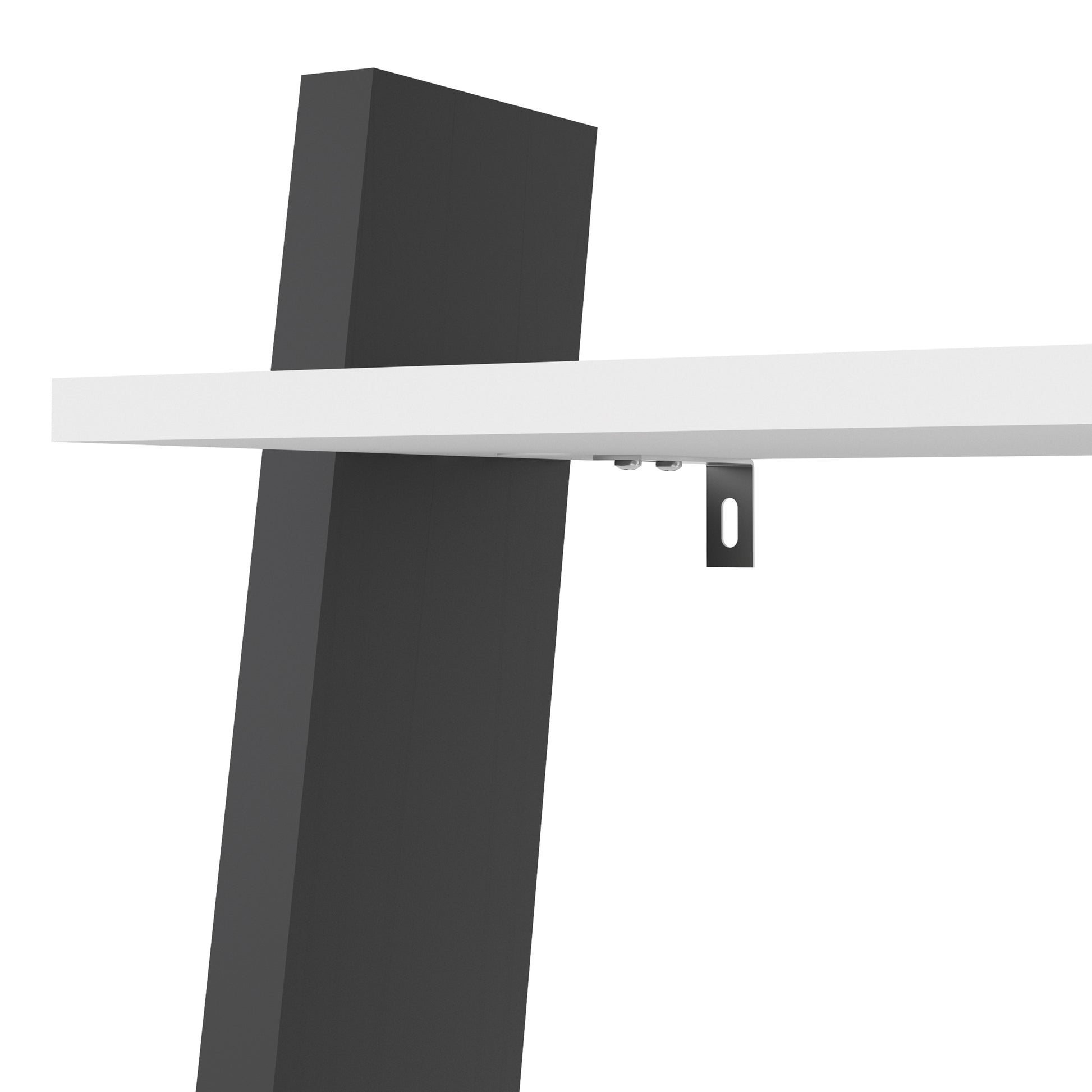 Oslo  Leaning Bookcase 1 Drawer in White and Black Matt