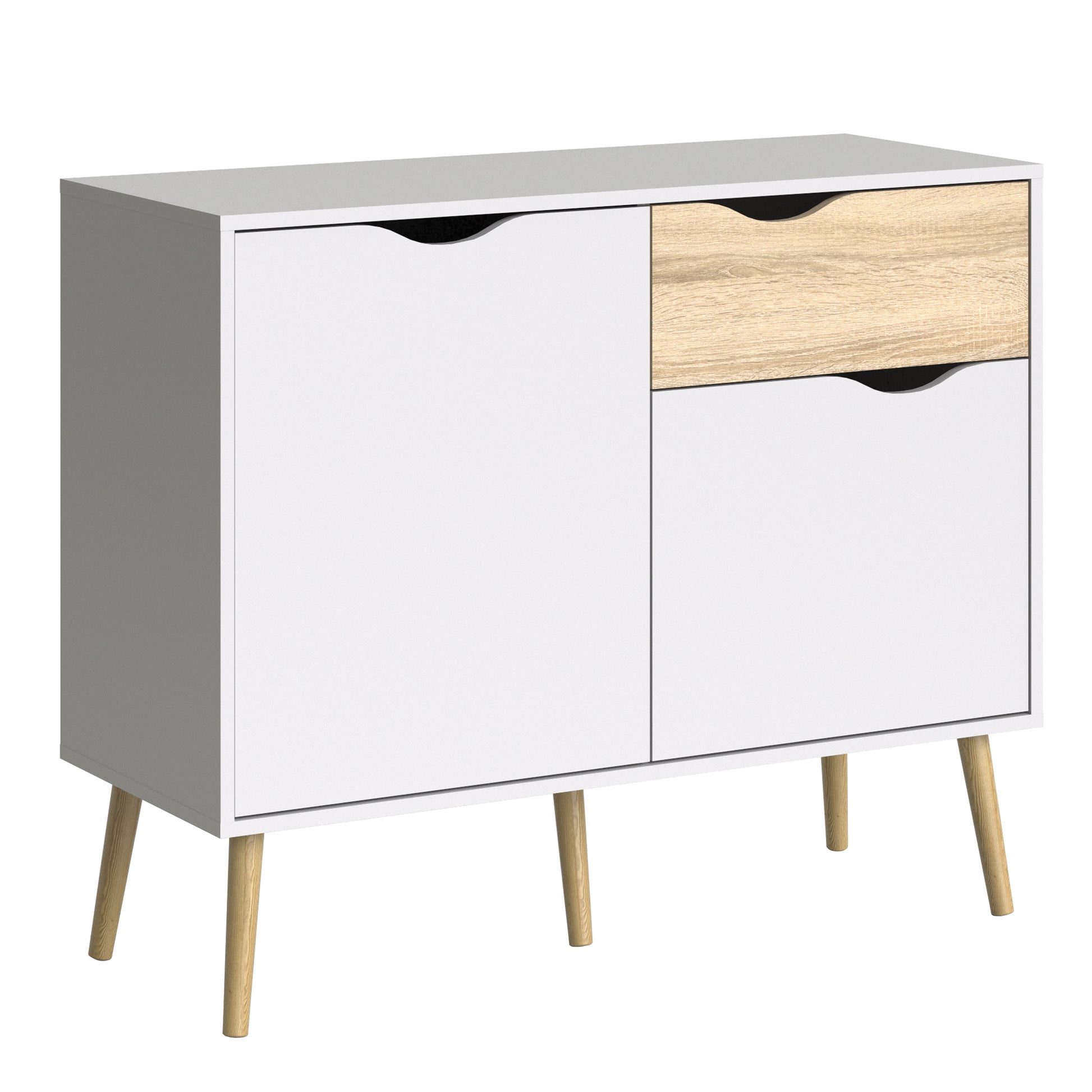 Oslo  Sideboard - Small - 1 Drawer 2 Doors in White and Oak