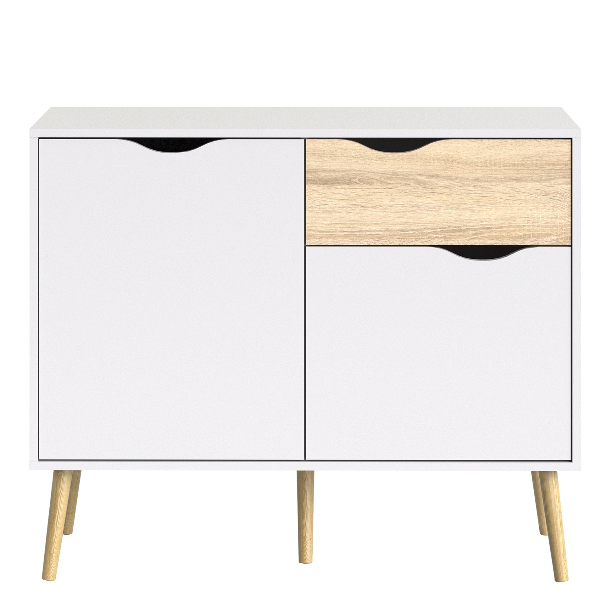 Oslo  Sideboard - Small - 1 Drawer 2 Doors in White and Oak