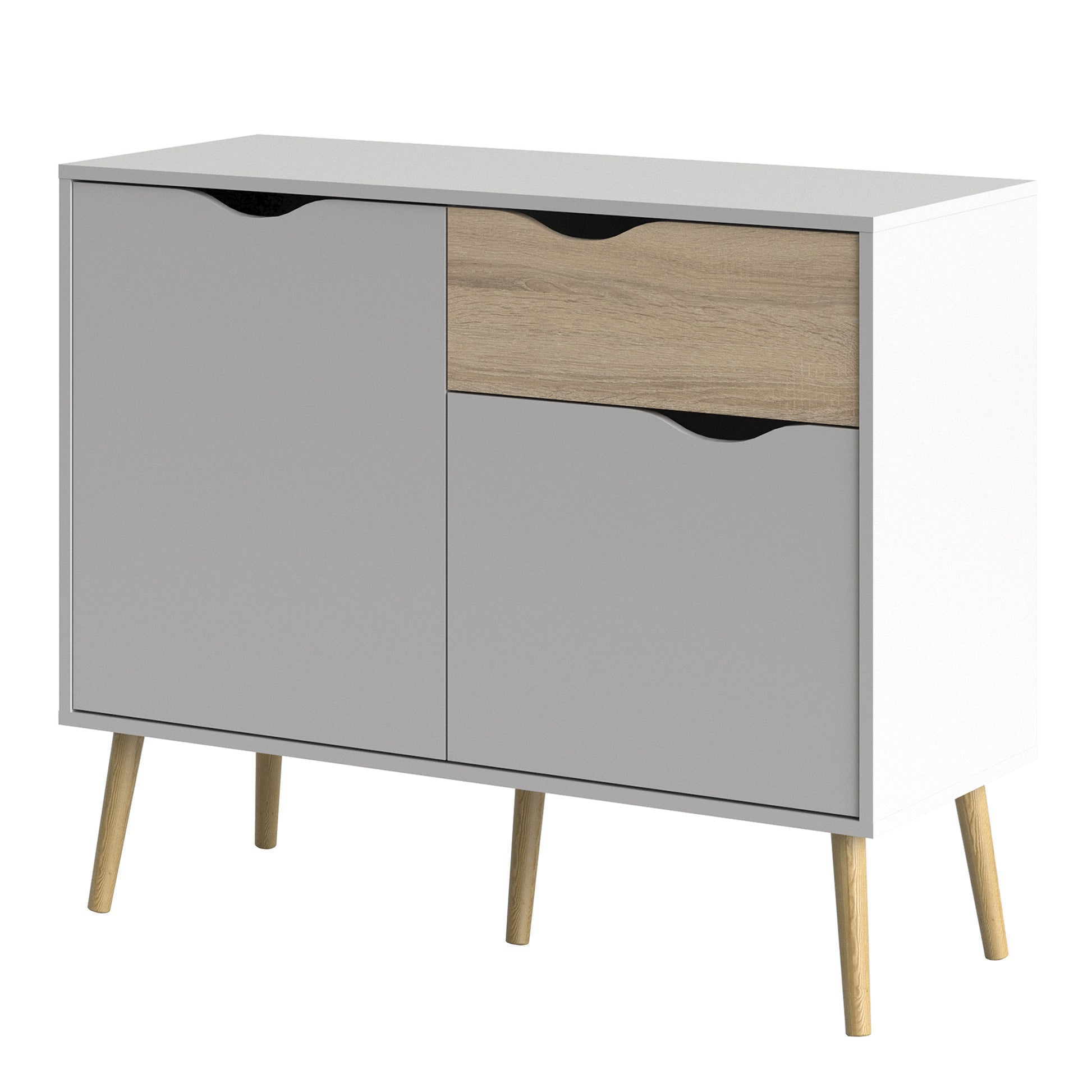 Oslo  Sideboard - Small - 1 Drawer 2 Doors in White and Oak