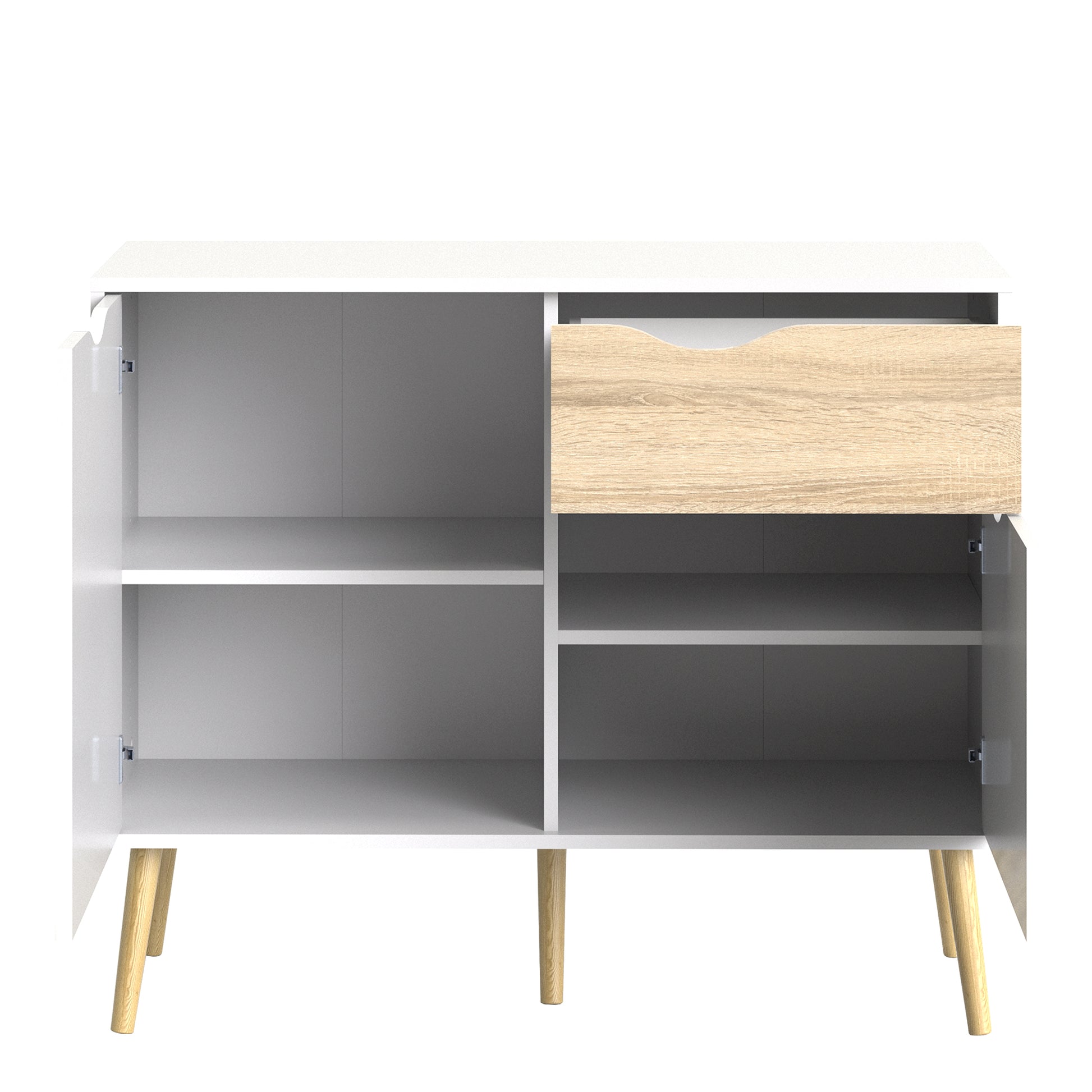 Oslo  Sideboard - Small - 1 Drawer 2 Doors in White and Oak