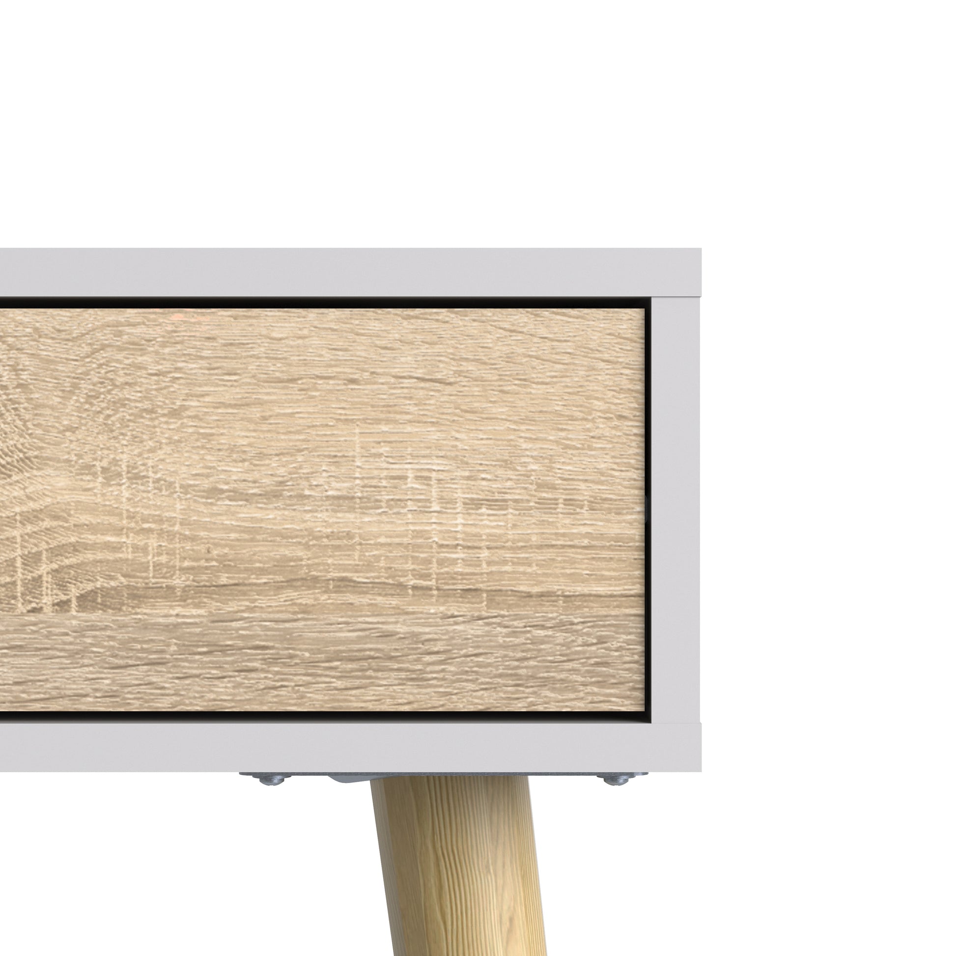 Oslo  Console Table 1 Drawer 1 Shelf in White and Oak