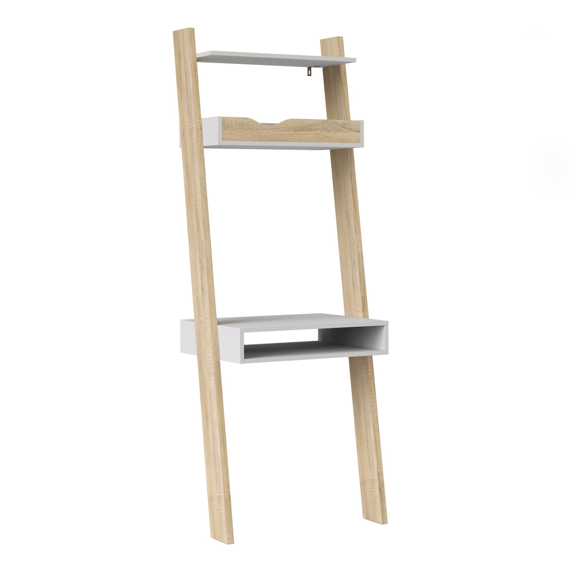 Oslo  Leaning Desk in White and Oak