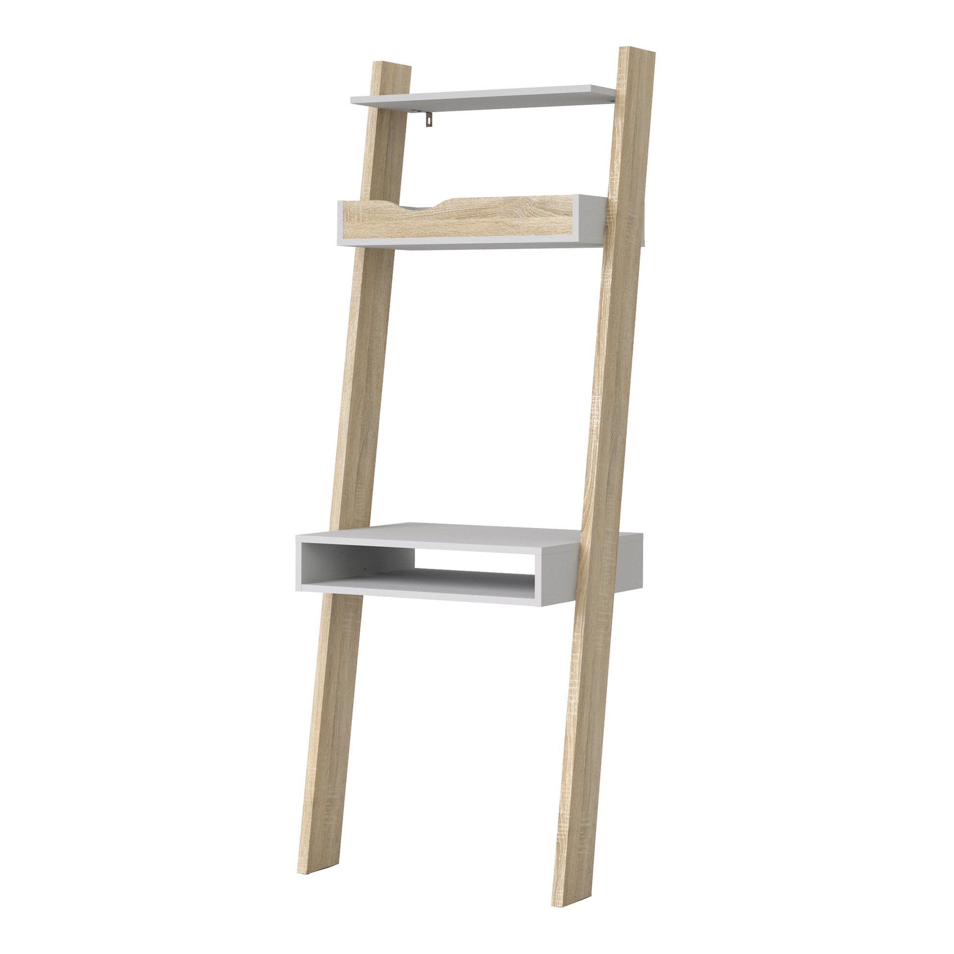 Oslo  Leaning Desk in White and Oak