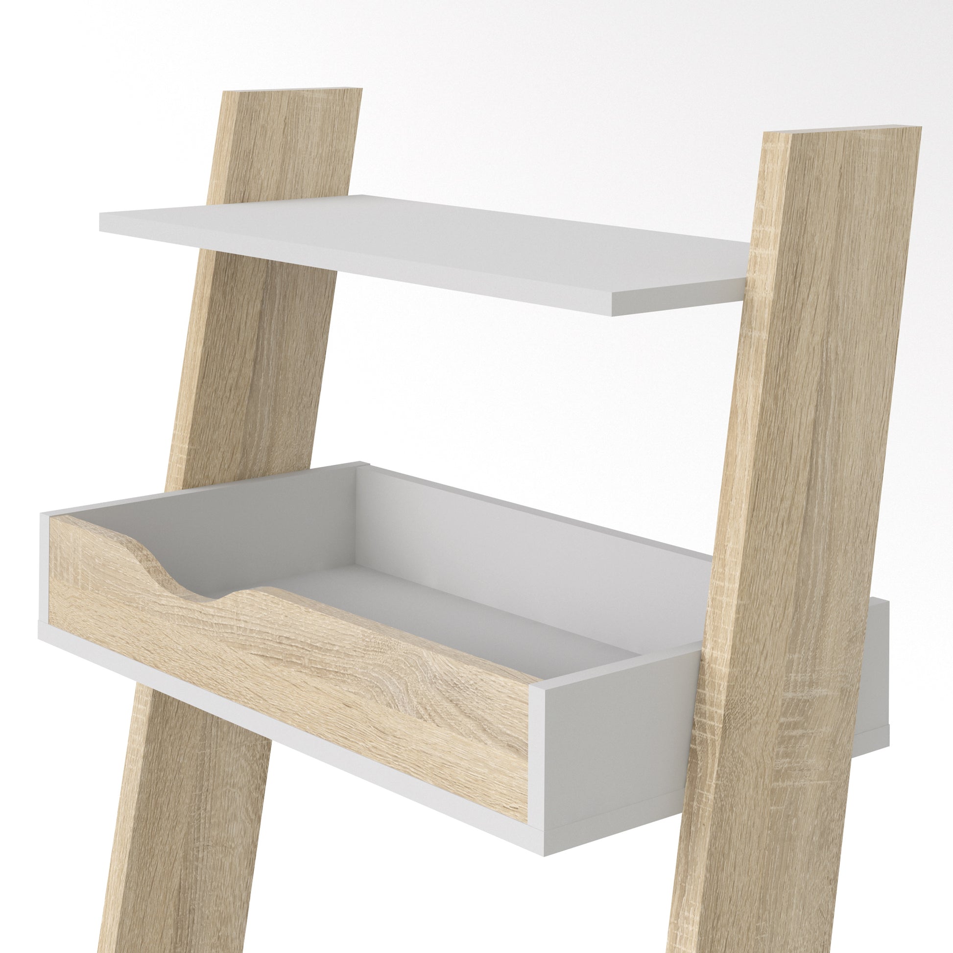 Oslo  Leaning Desk in White and Oak