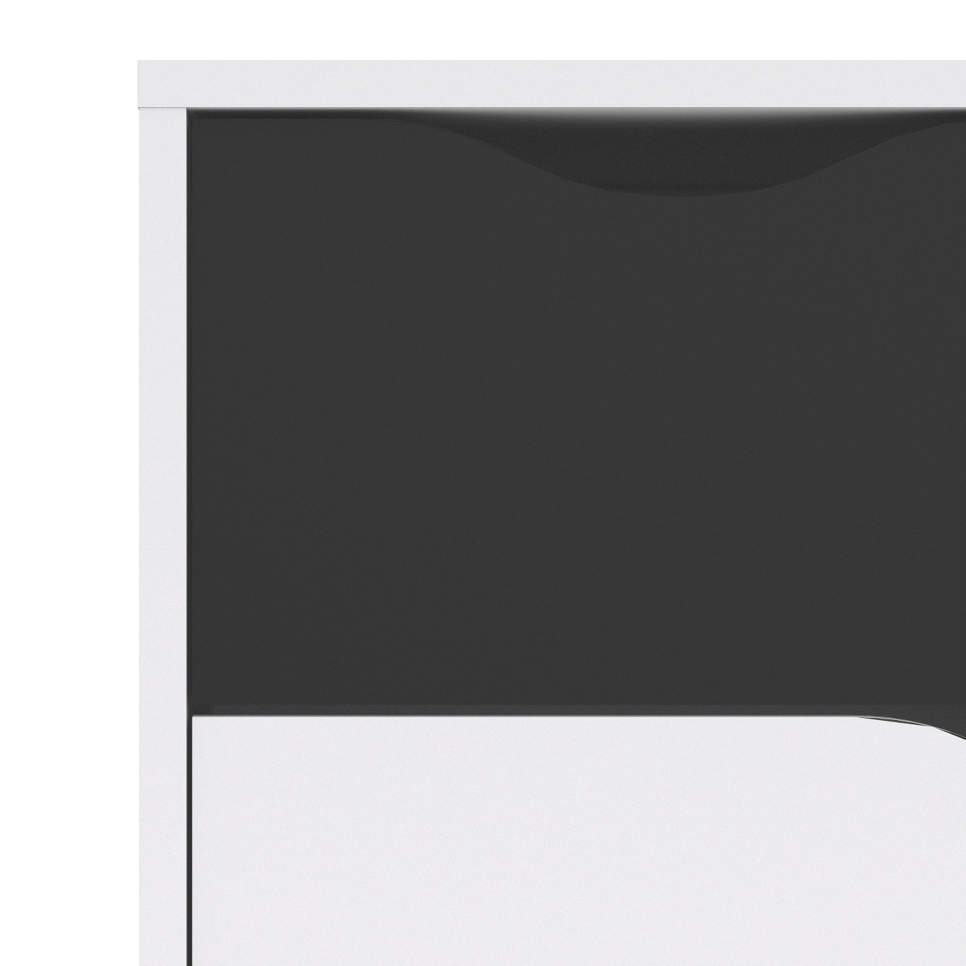 Oslo  TV Unit - Wide - 2 Drawers 4 Shelves in White and Black Matt
