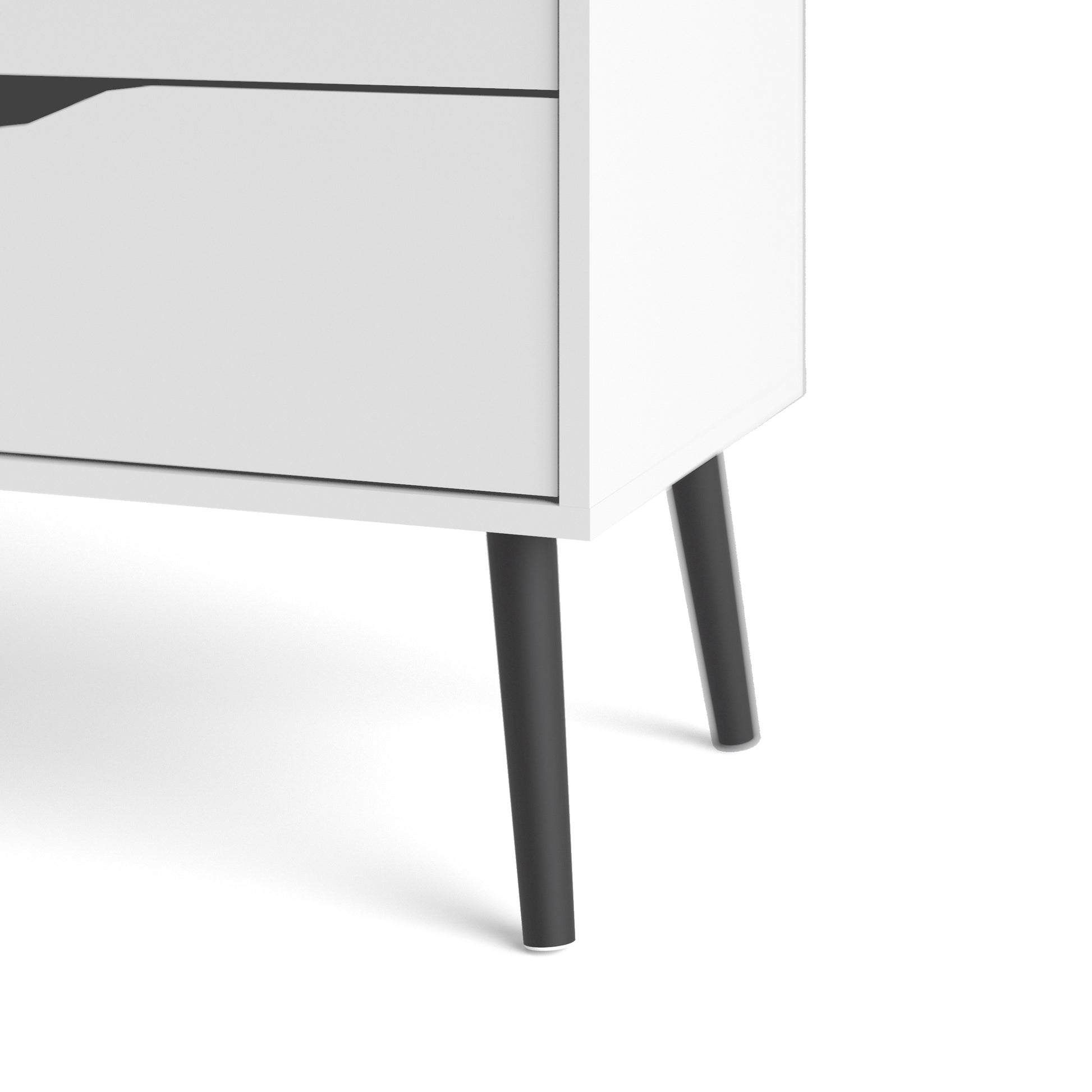 Oslo  Chest of 4 Drawers (2+2) in White and Black Matt