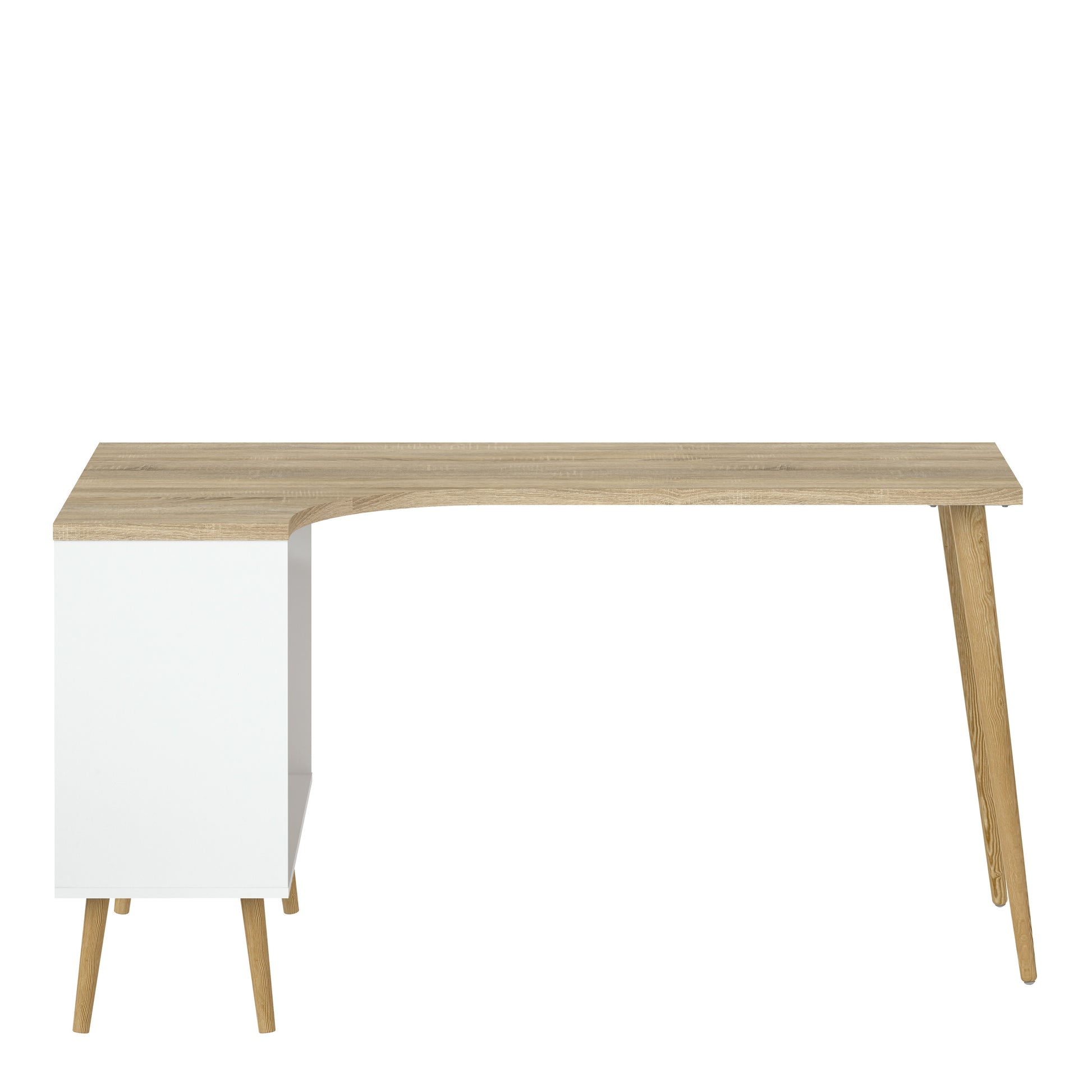 Oslo  Desk 2 Drawer in White and Oak