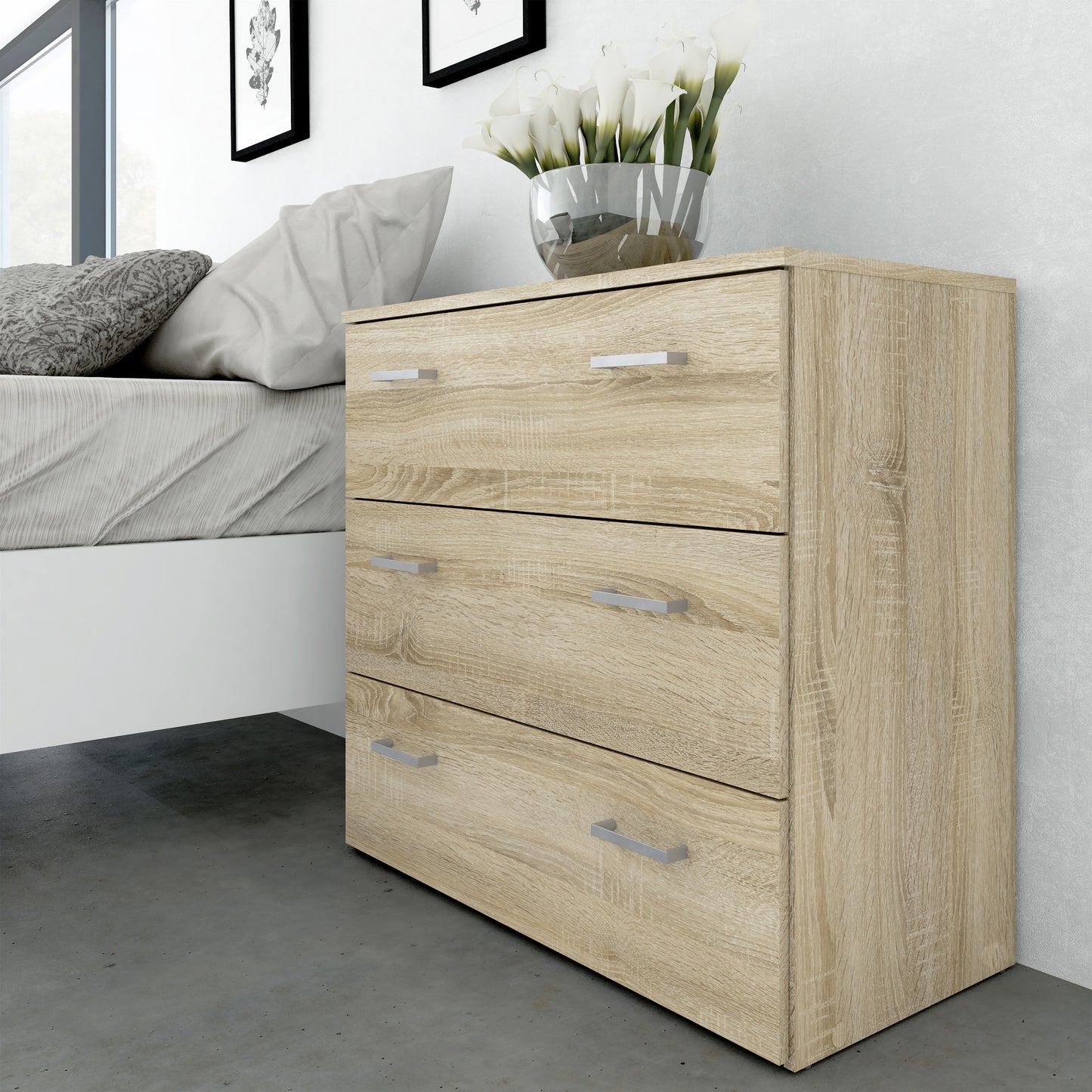 Space  Chest of 3 Drawers in Oak