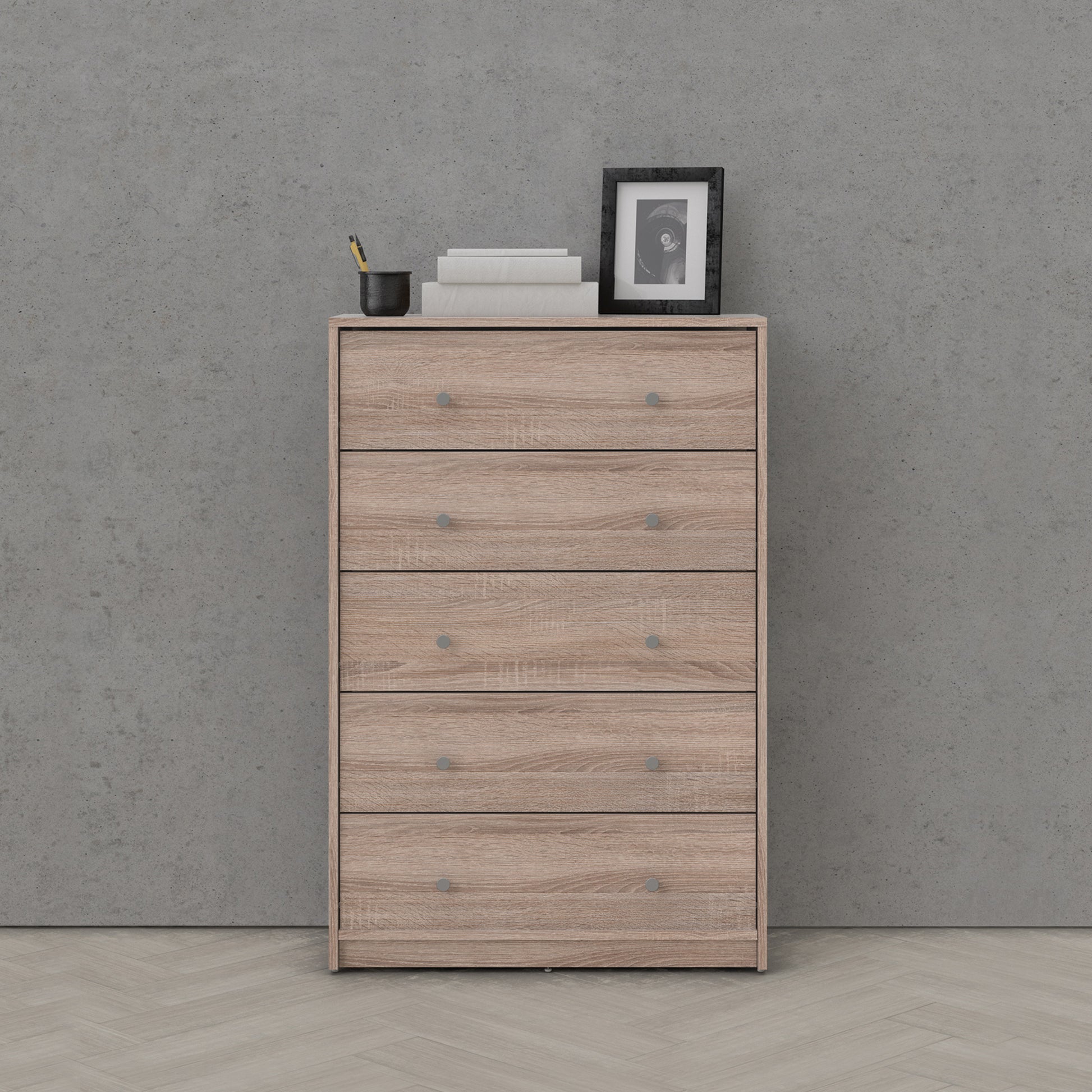 May  Chest of 5 Drawers in Truffle Oak