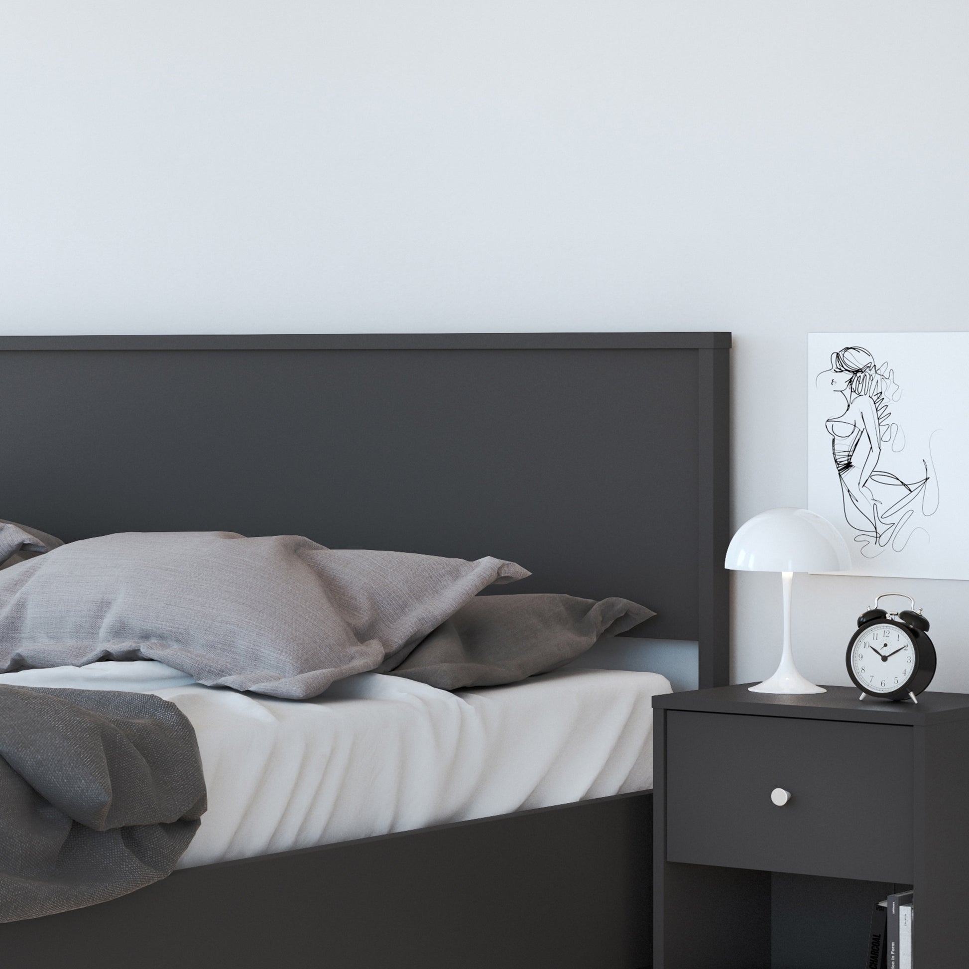 May  Bedside 1 Drawer in Grey