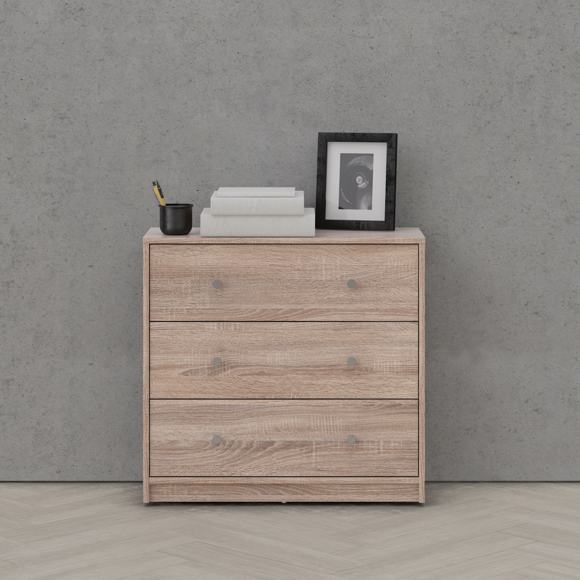 May  Chest of 3 Drawers in Truffle Oak