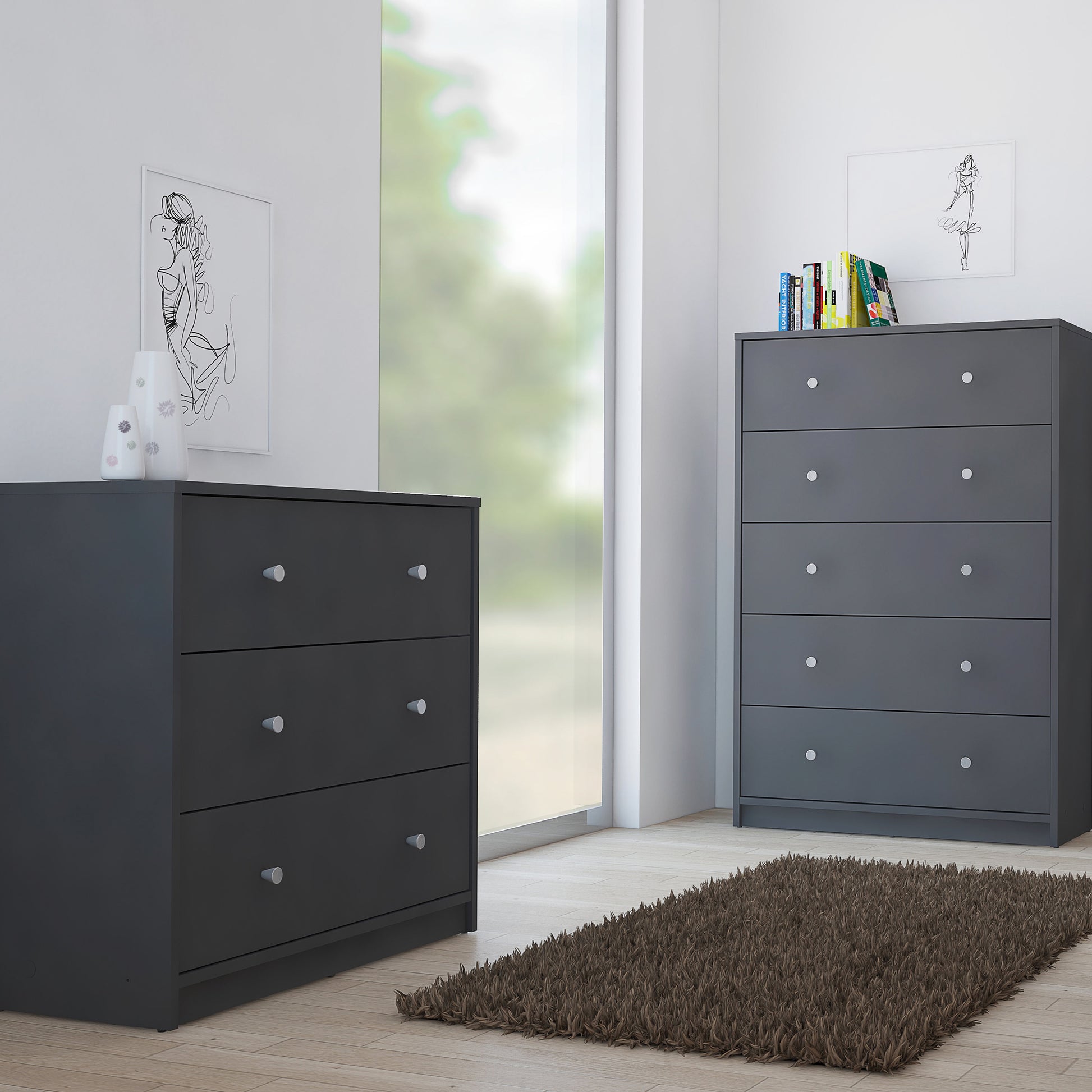 May  Chest of 3 Drawers in Grey