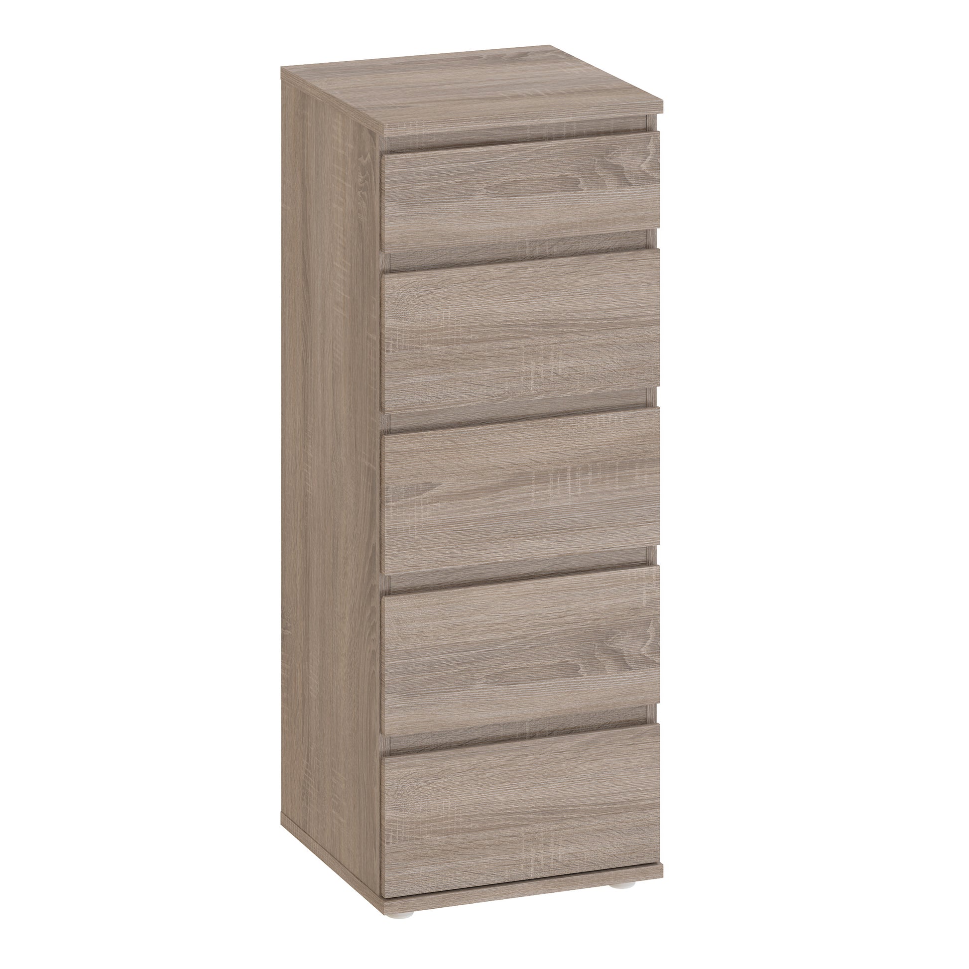 Nova  Narrow Chest of 5 Drawers in Truffle Oak