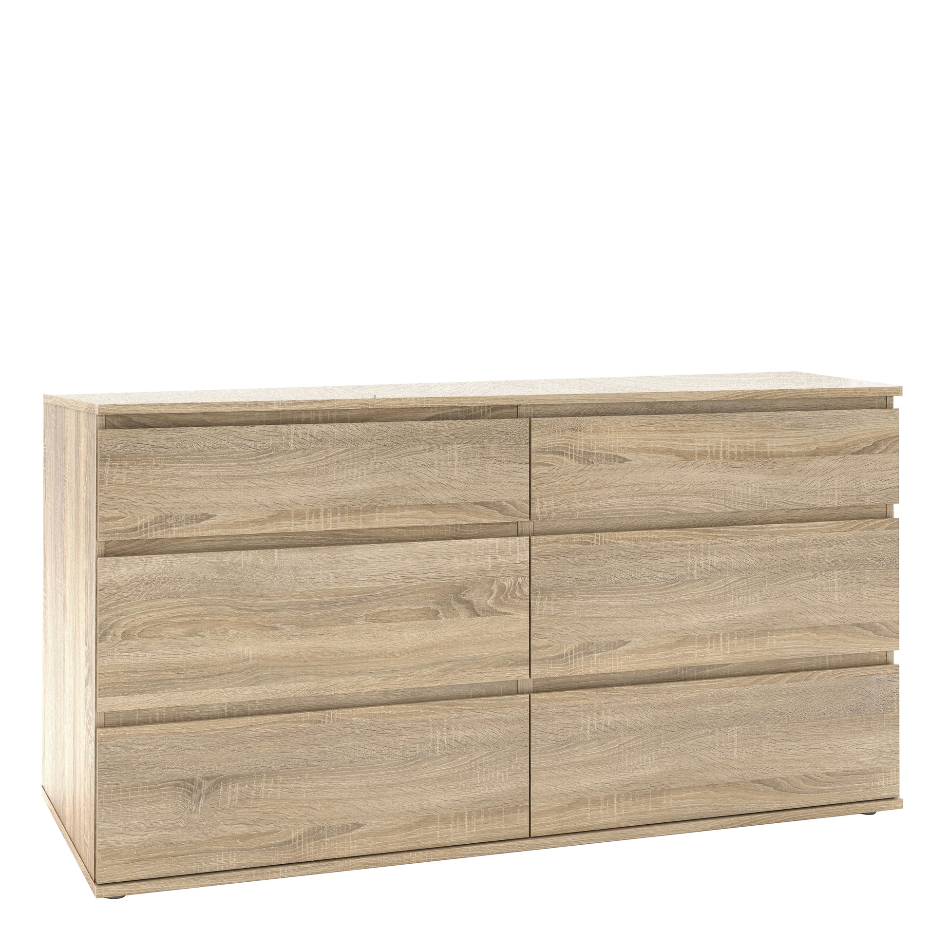 Nova  Wide Chest of 6 Drawers (3+3) in Oak