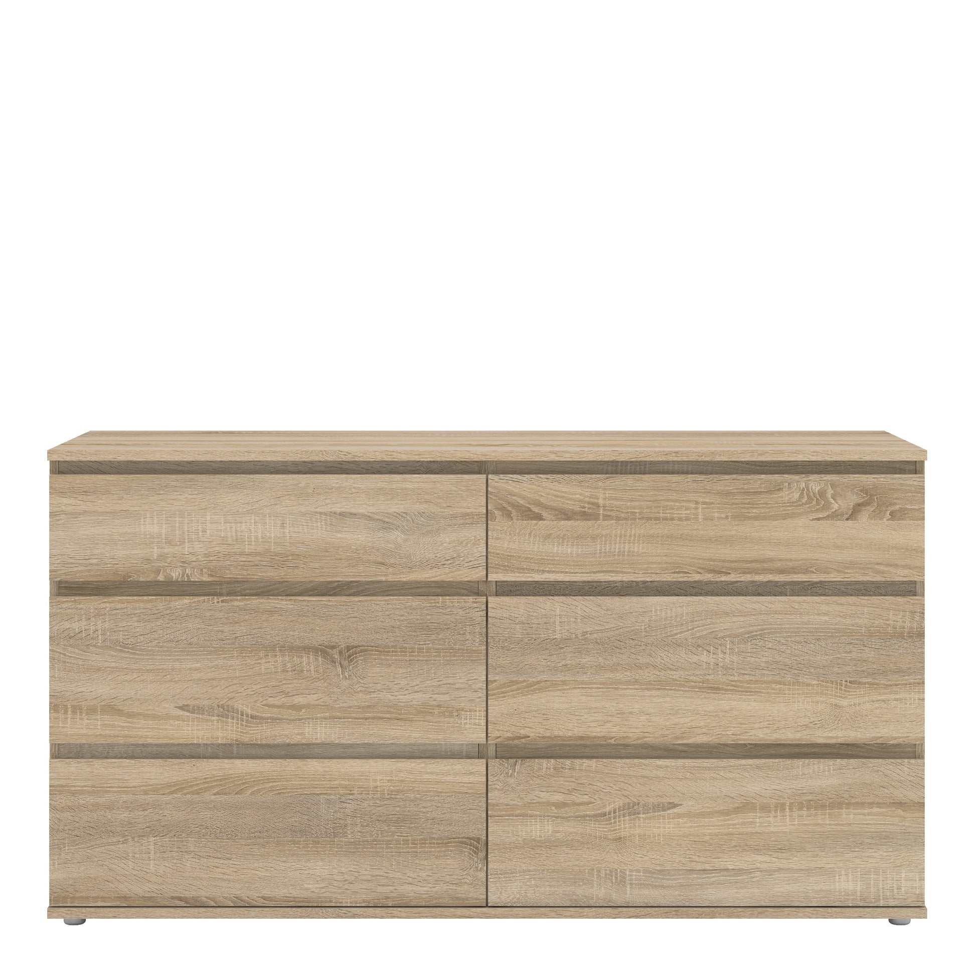 Nova  Wide Chest of 6 Drawers (3+3) in Oak