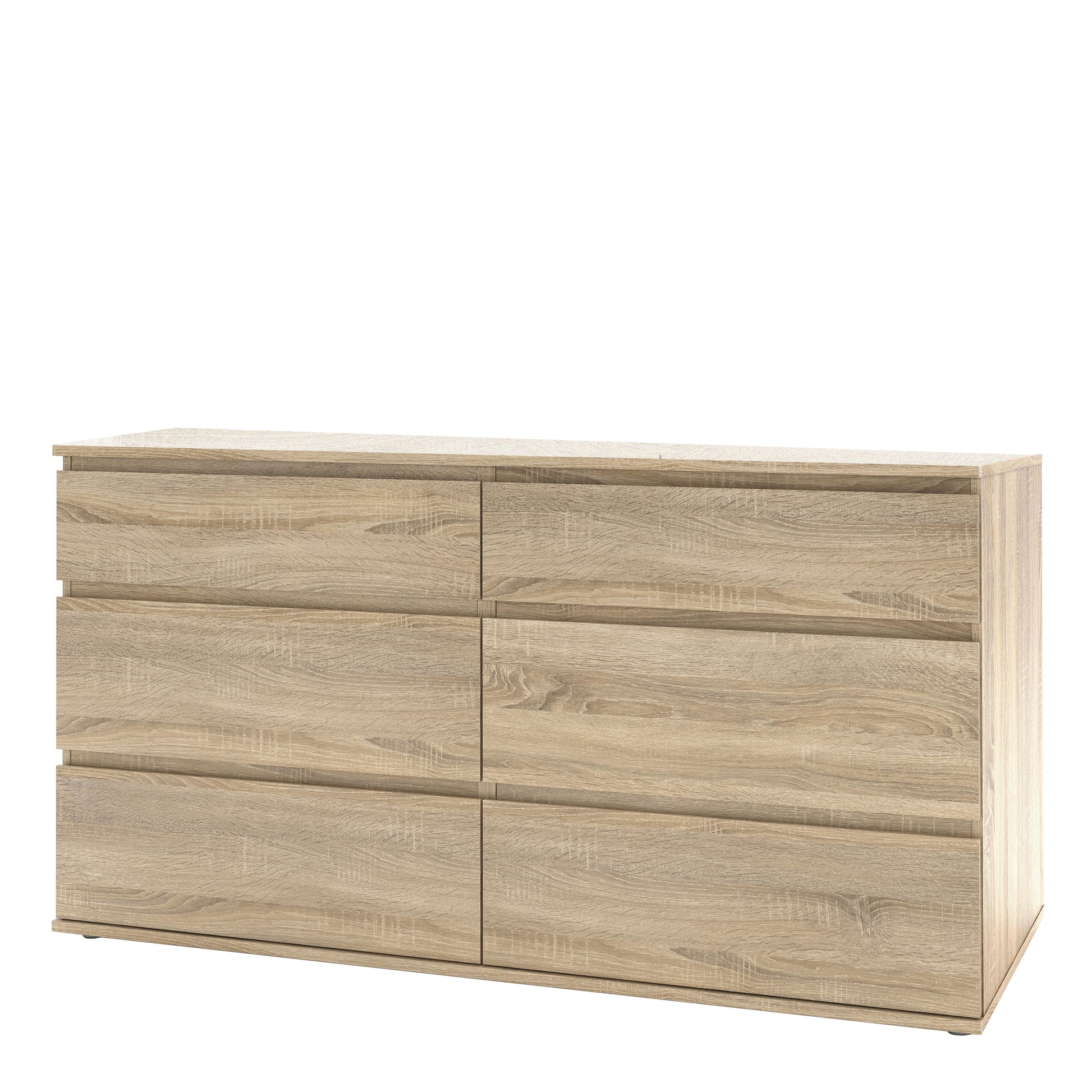 Nova  Wide Chest of 6 Drawers (3+3) in Oak