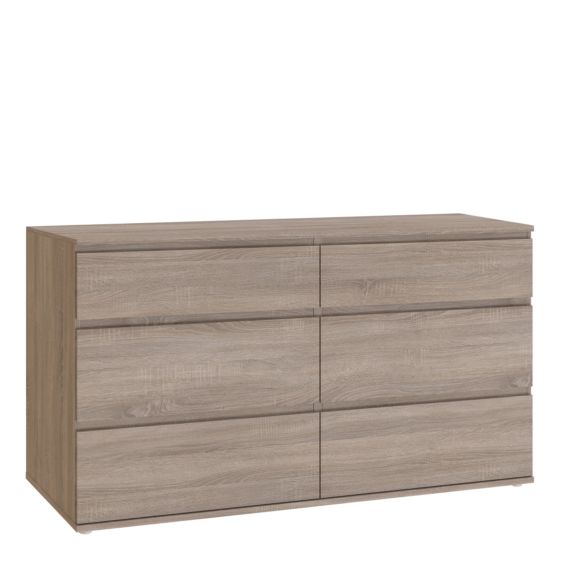 Nova  Wide Chest of 6 Drawers (3+3) in Truffle Oak