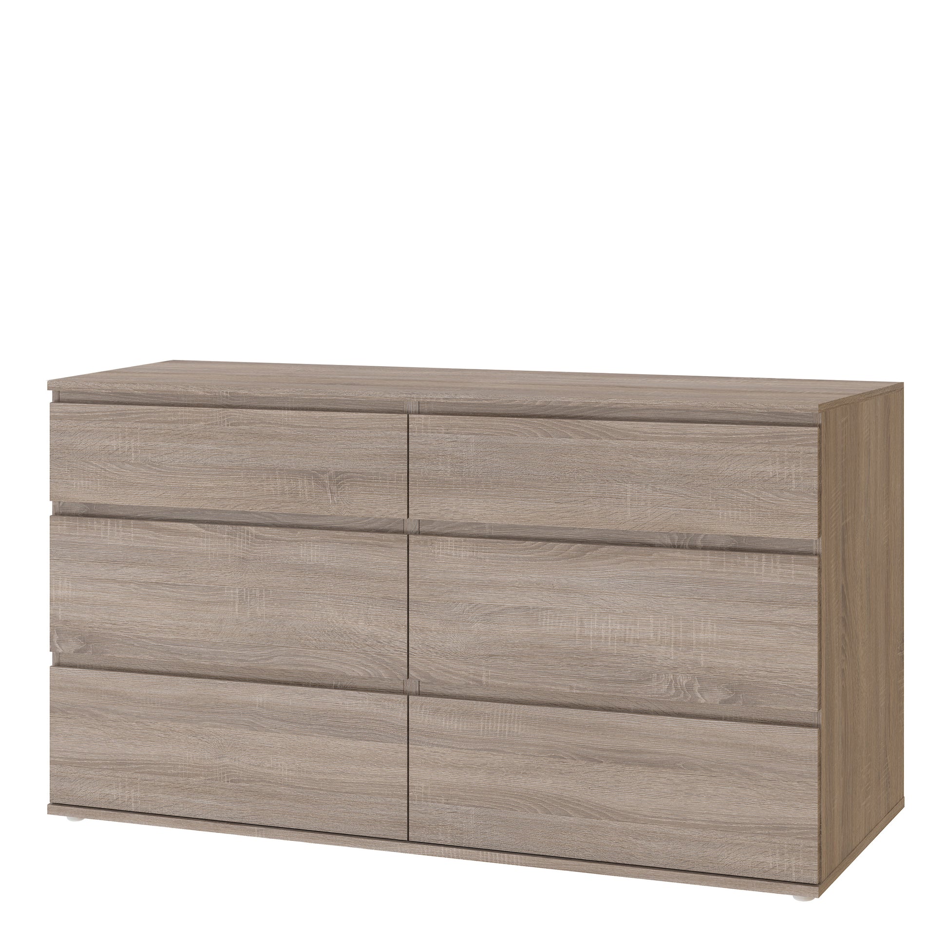 Nova  Wide Chest of 6 Drawers (3+3) in Truffle Oak
